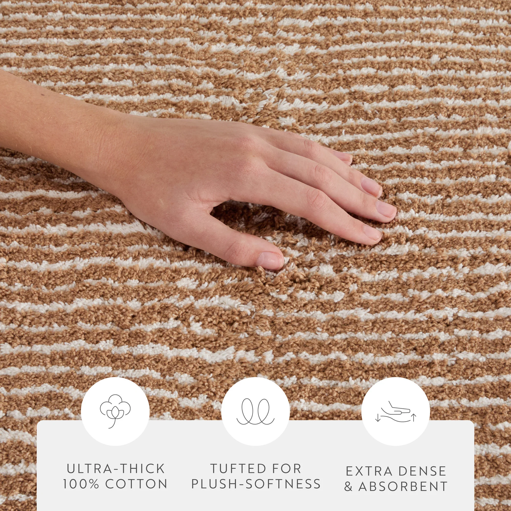 100% Cotton Pin Striped Patterned Bath Mat - Image 50