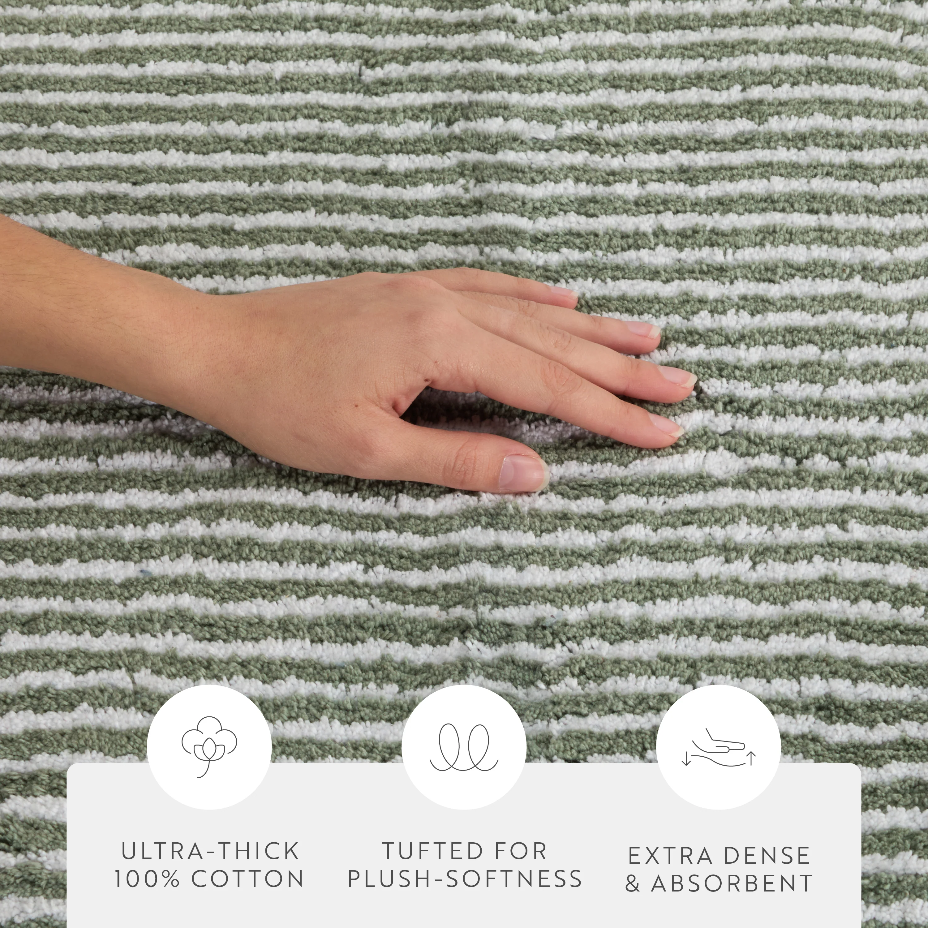 100% Cotton Pin Striped Patterned Bath Mat - Image 51