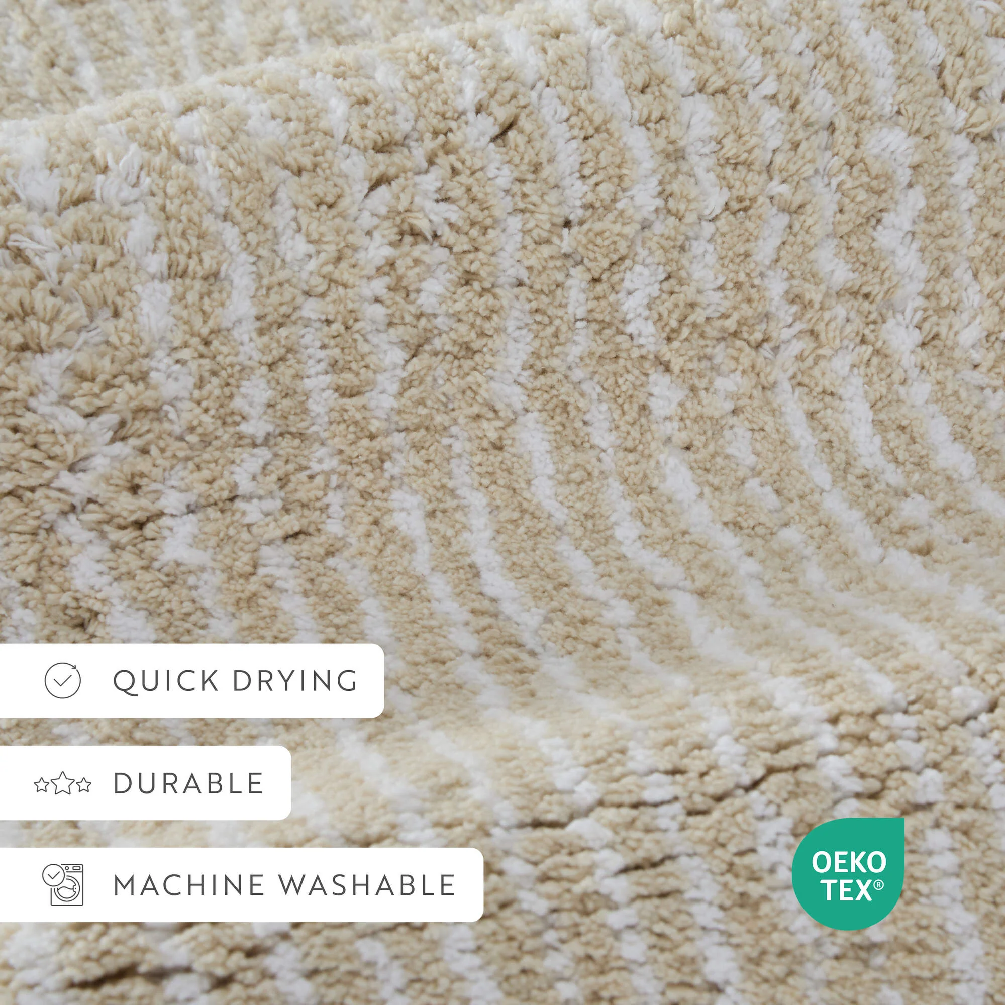 100% Cotton Pin Striped Patterned Bath Mat - Image 55