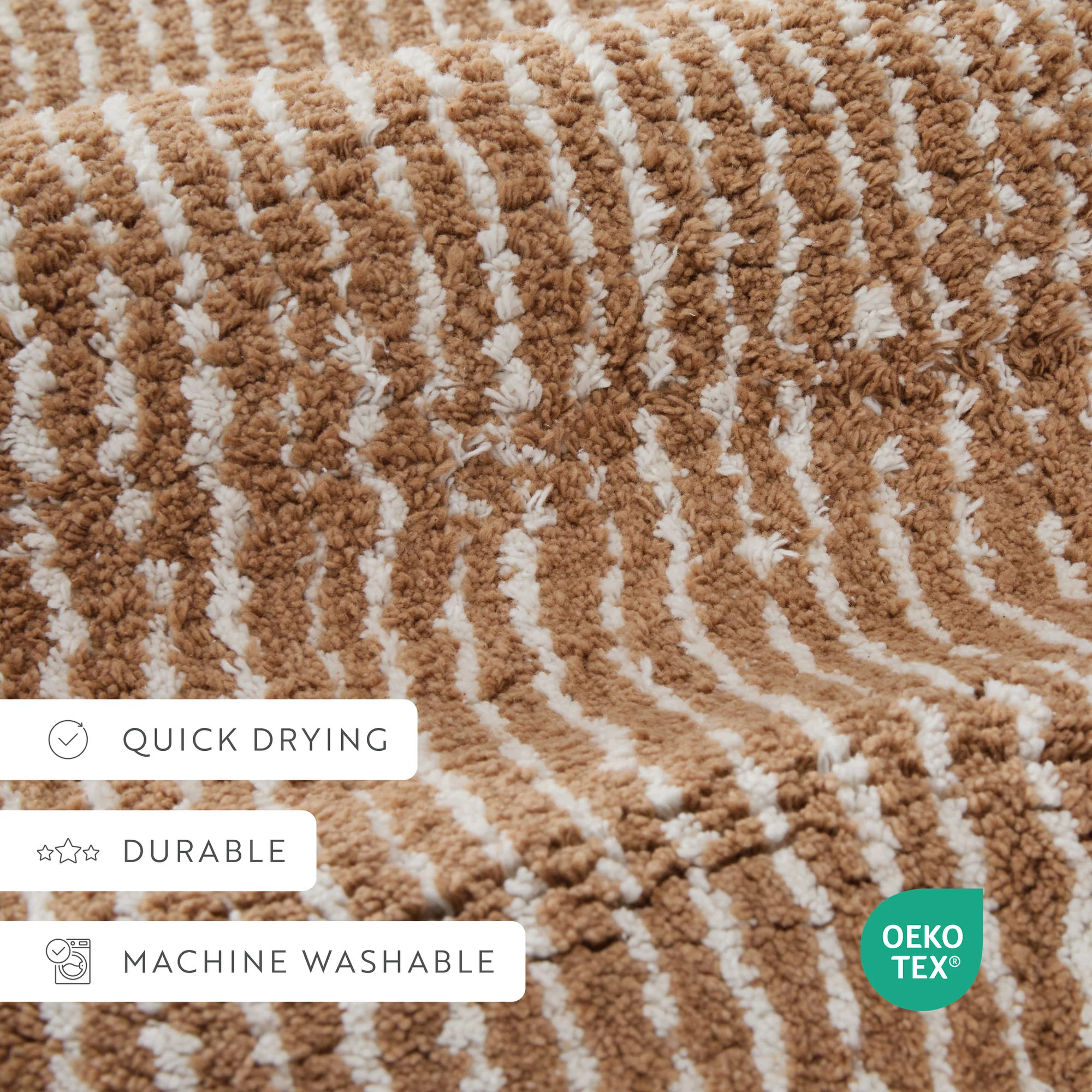 100% Cotton Pin Striped Patterned Bath Mat - Image 57