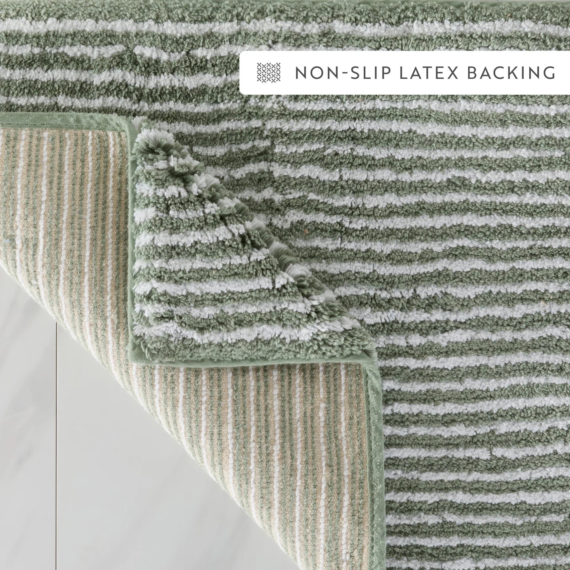 100% Cotton Pin Striped Patterned Bath Mat - Image 62