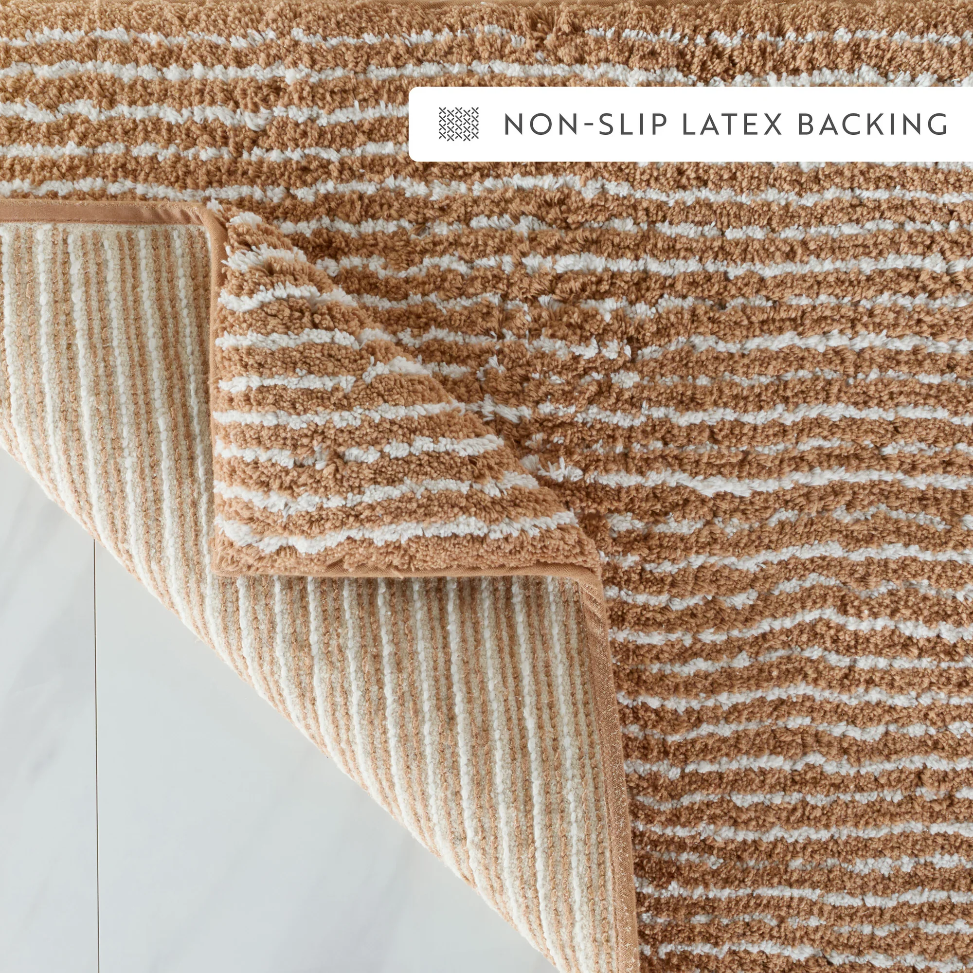 100% Cotton Pin Striped Patterned Bath Mat - Image 64