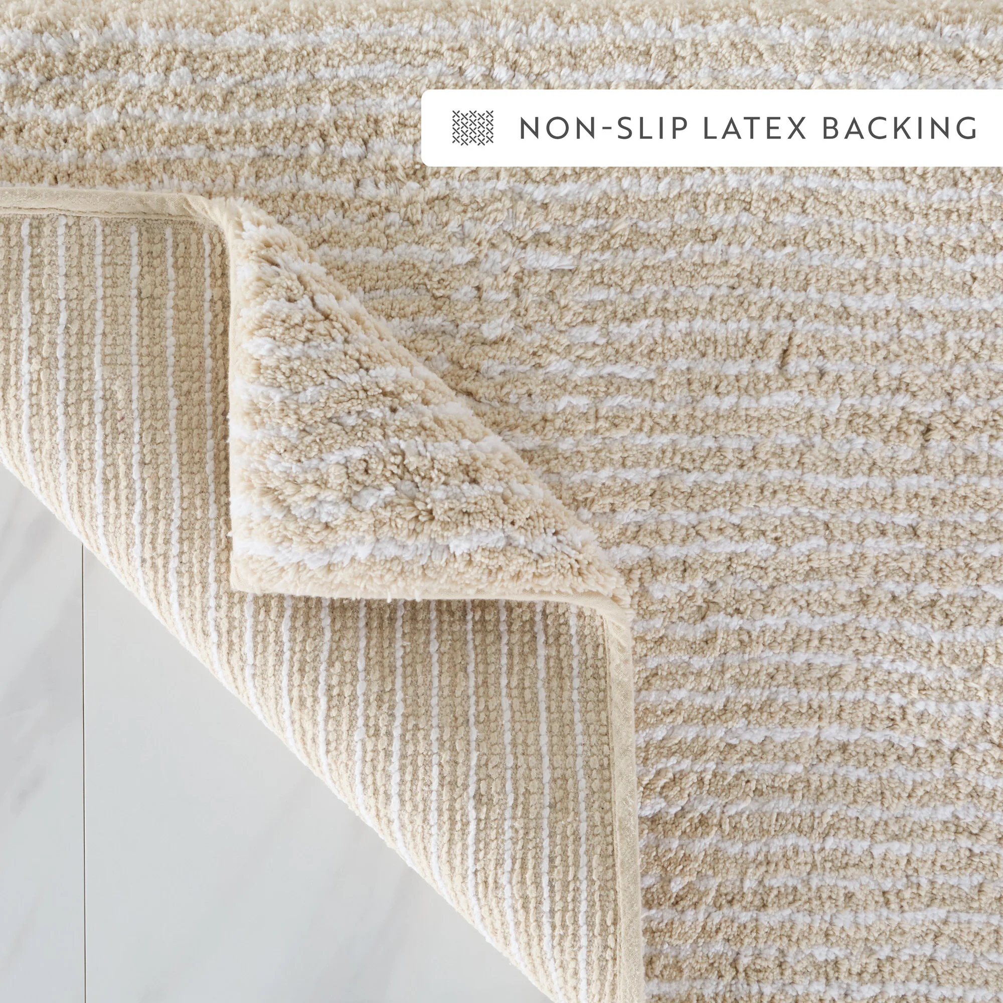 100% Cotton Pin Striped Patterned Bath Mat - Image 66