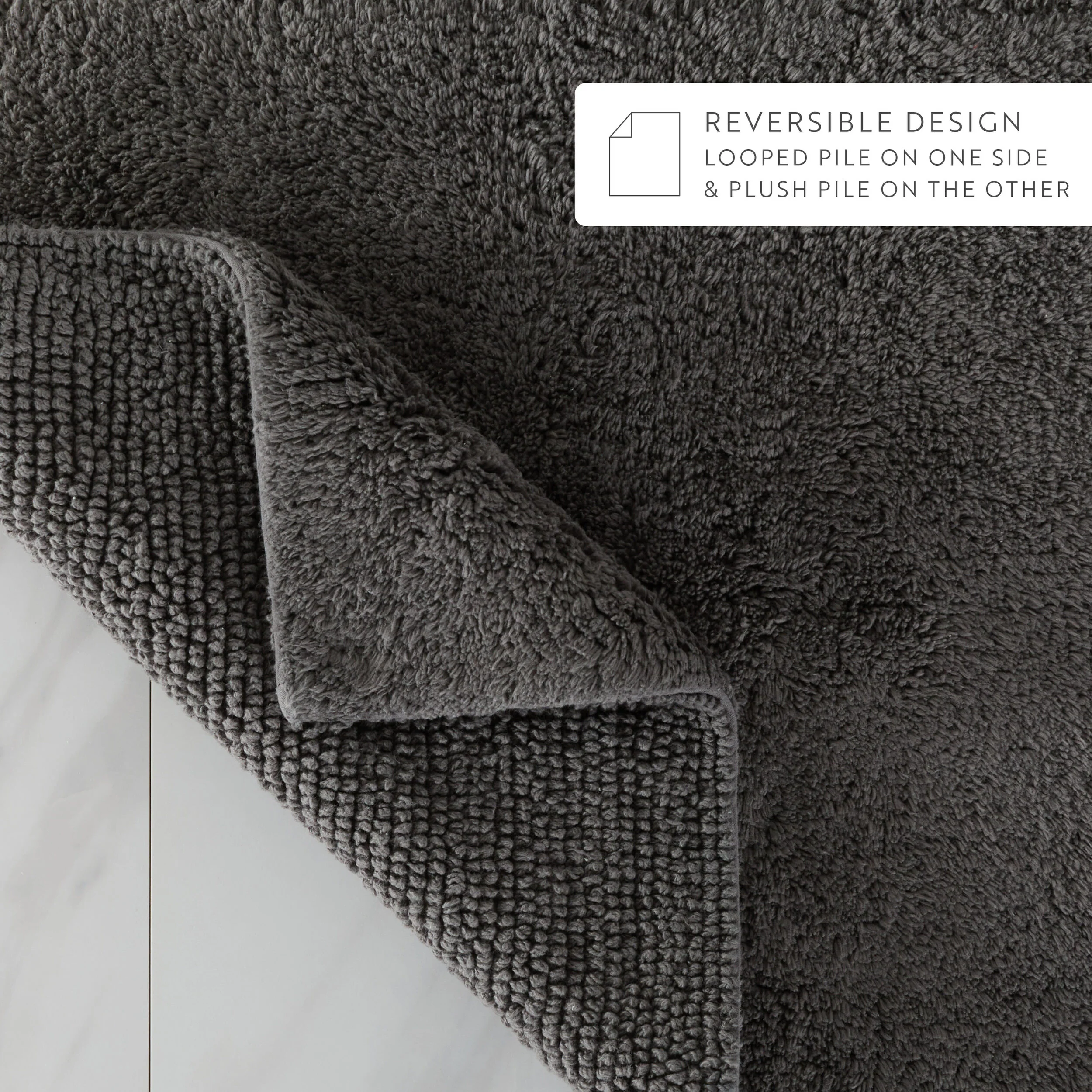 100% Cotton Plush & Loop Reversible Bath Mat - Image 145