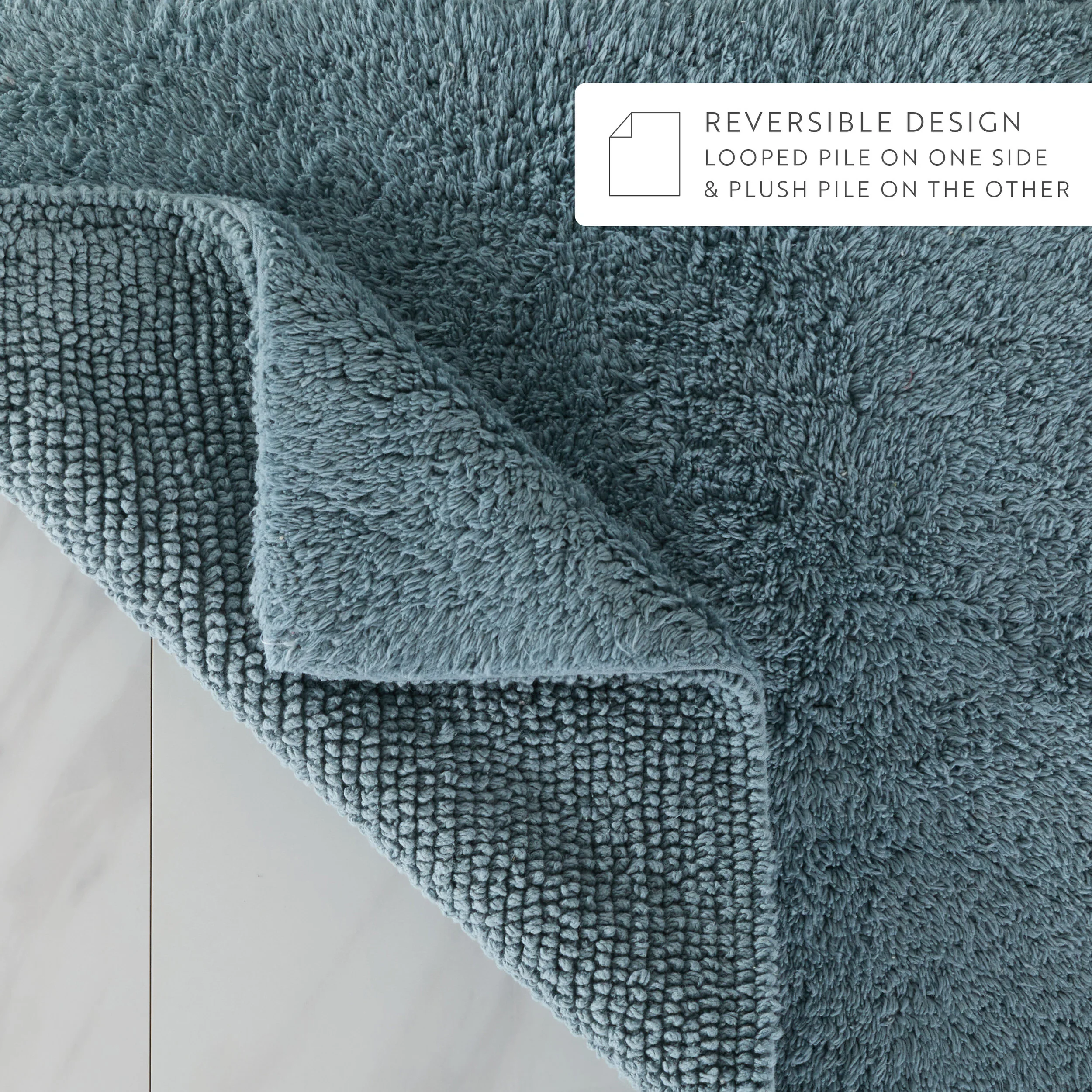 100% Cotton Plush & Loop Reversible Bath Mat - Image 146