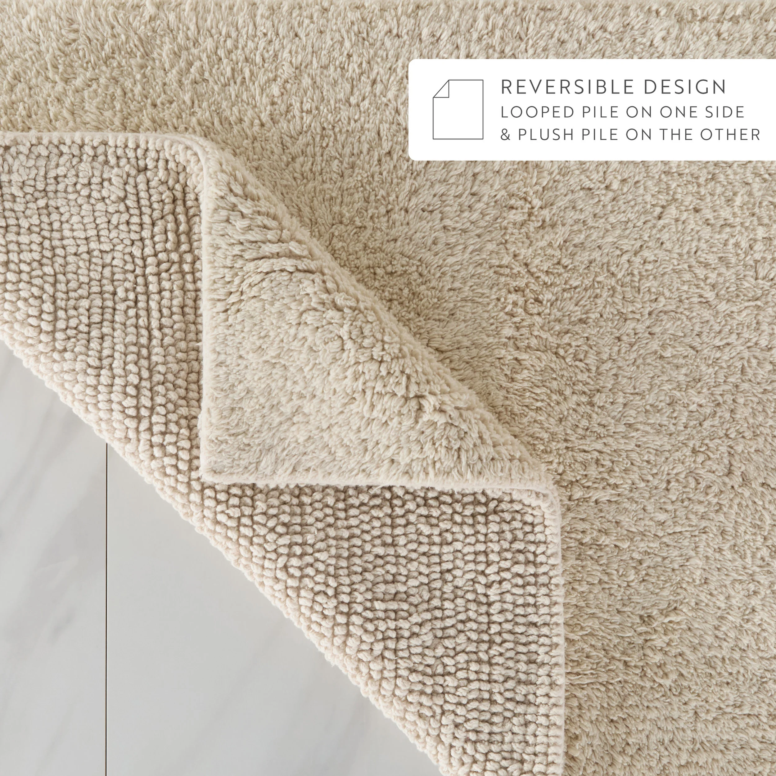 100% Cotton Plush & Loop Reversible Bath Mat - Image 149