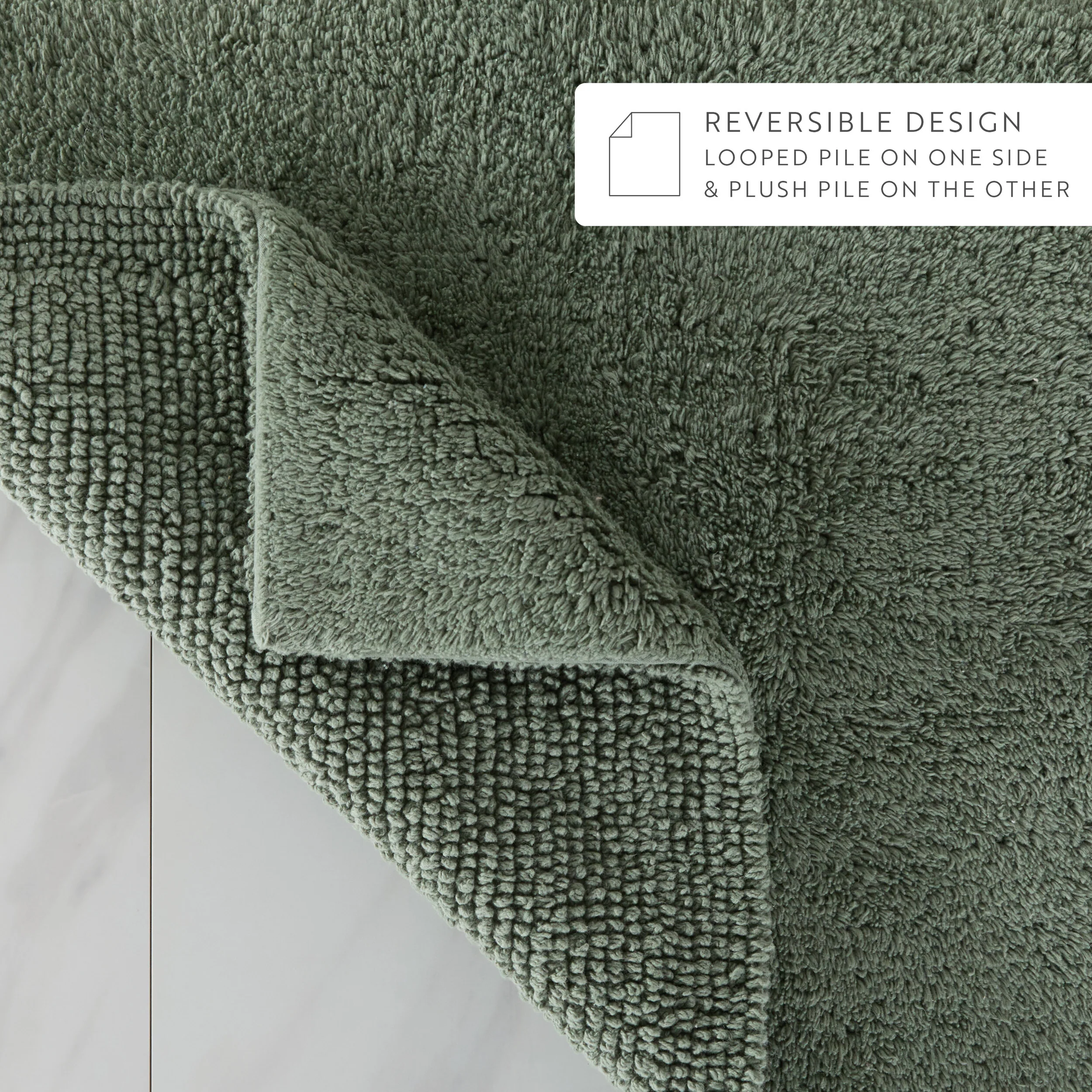 100% Cotton Plush & Loop Reversible Bath Mat - Image 150