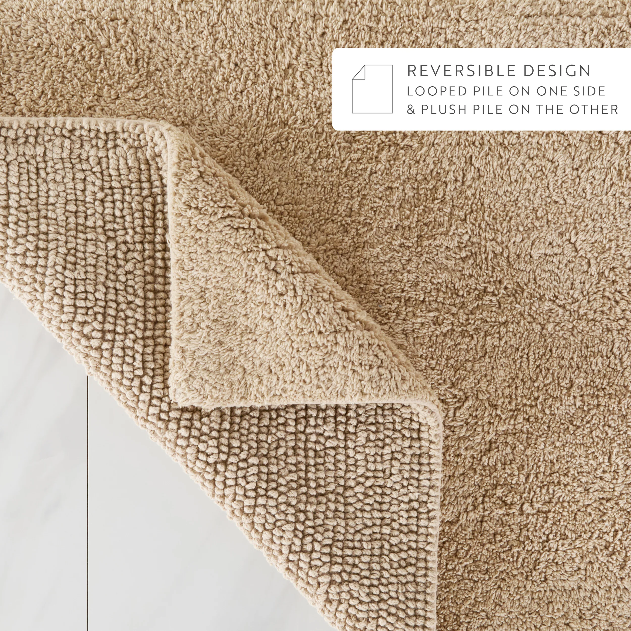 100% Cotton Plush & Loop Reversible Bath Mat - Image 152