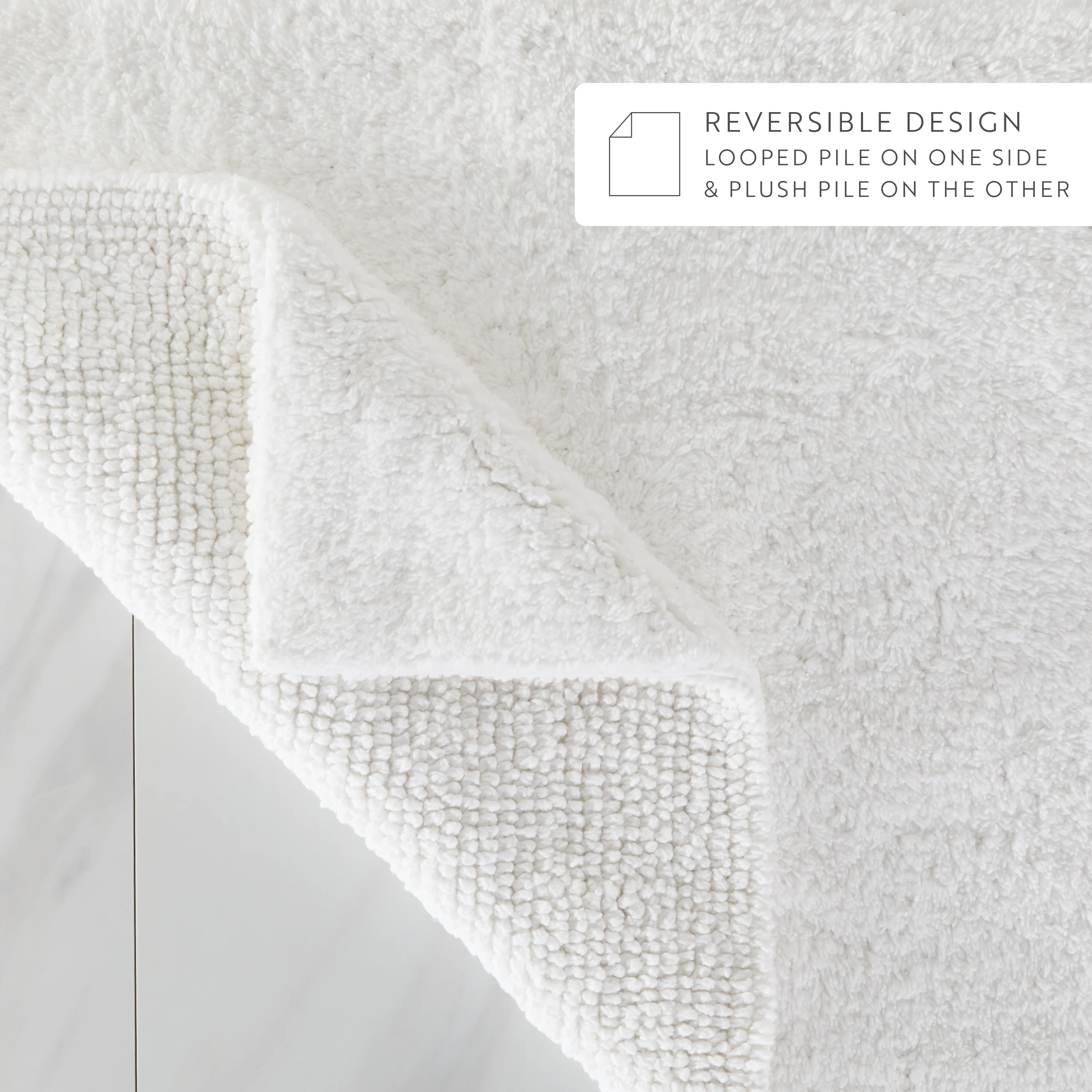 100% Cotton Plush & Loop Reversible Bath Mat - Image 153