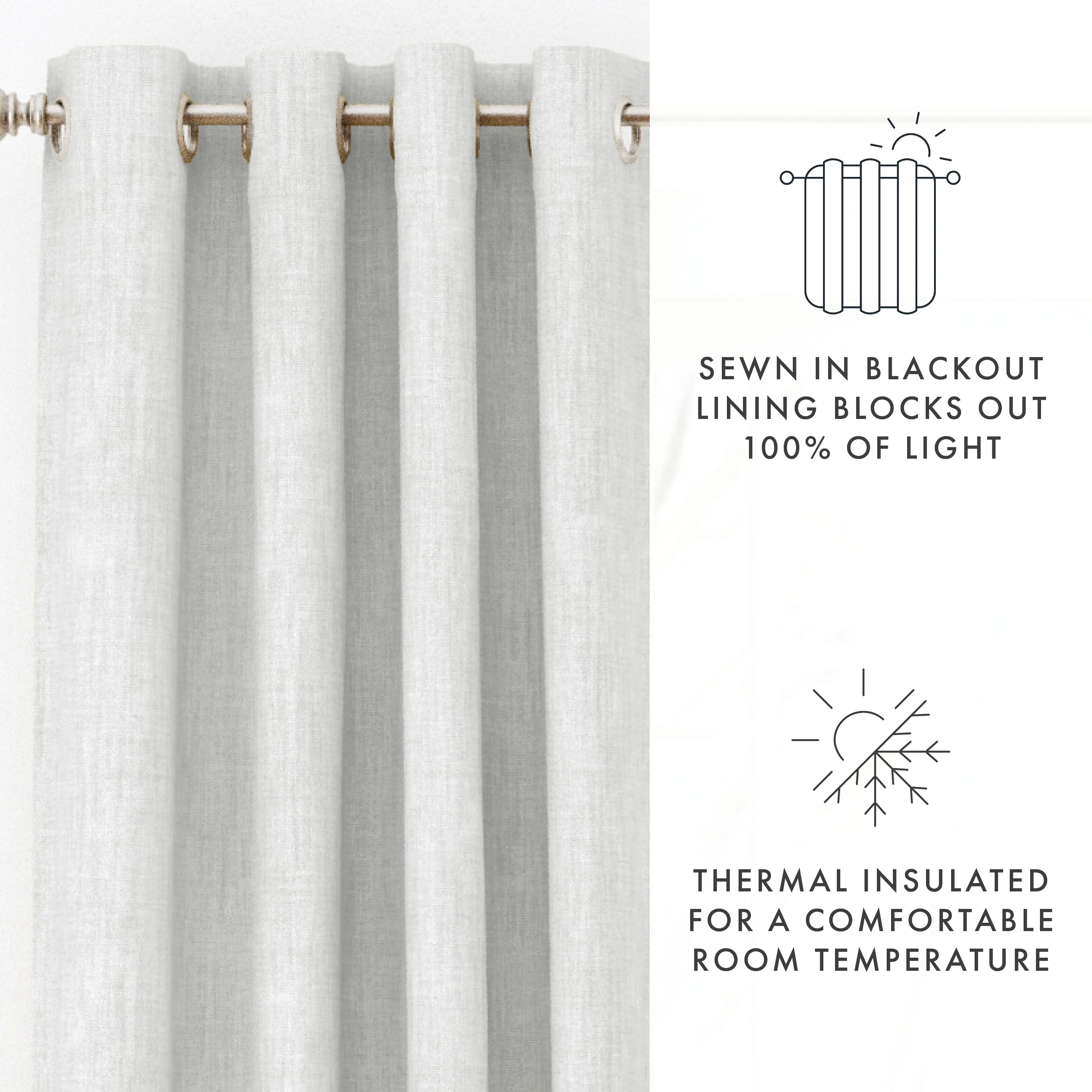 Total Blackout Linen Blend Grommet Curtains - Image 13