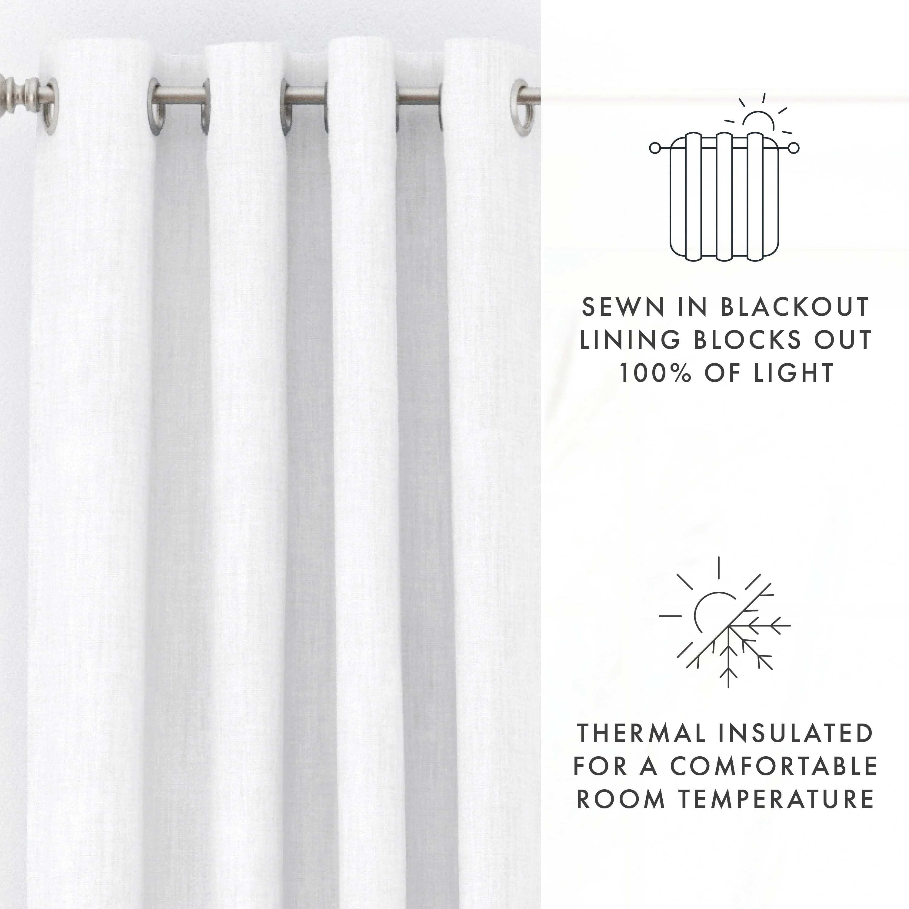 Total Blackout Linen Blend Grommet Curtains - Image 15