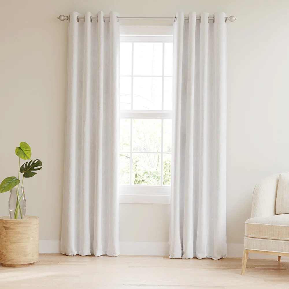 Total Blackout Linen Blend Grommet Curtains - Image 3