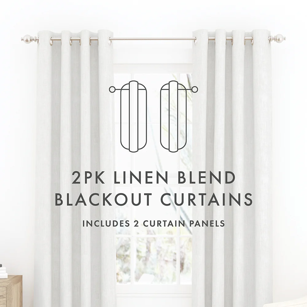 Total Blackout Linen Blend Grommet Curtains - Image 7