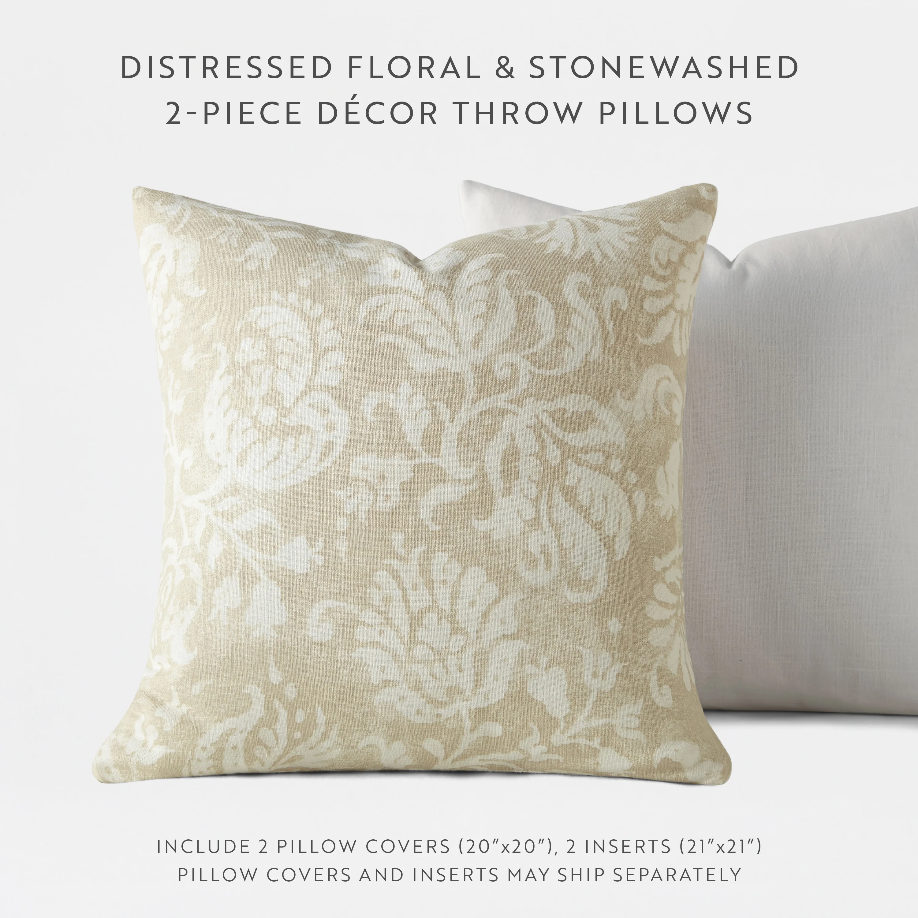 2-Pack Distressed Floral Décor Throw Pillows - Image 13