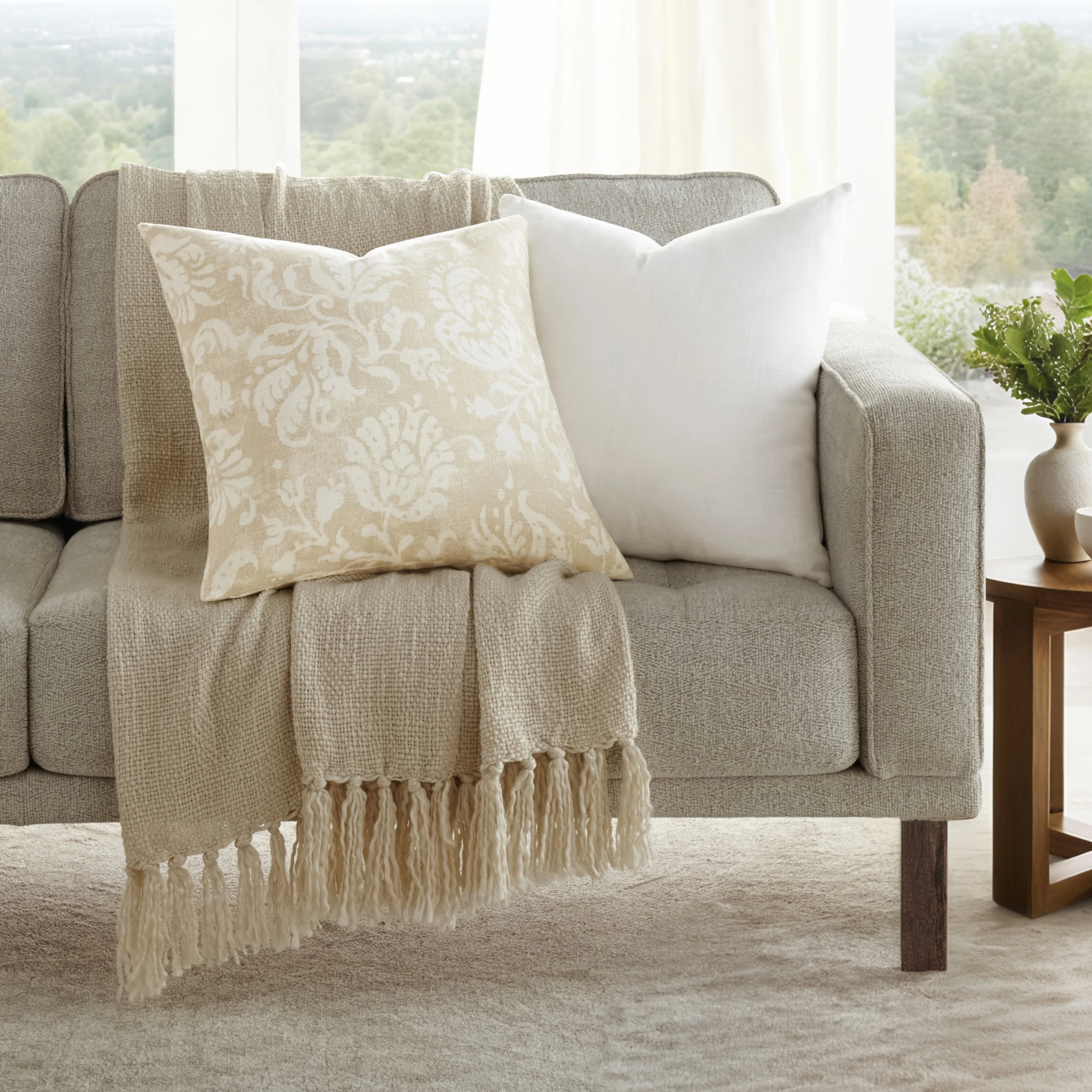 2-Pack Distressed Floral Décor Throw Pillows - Image 3