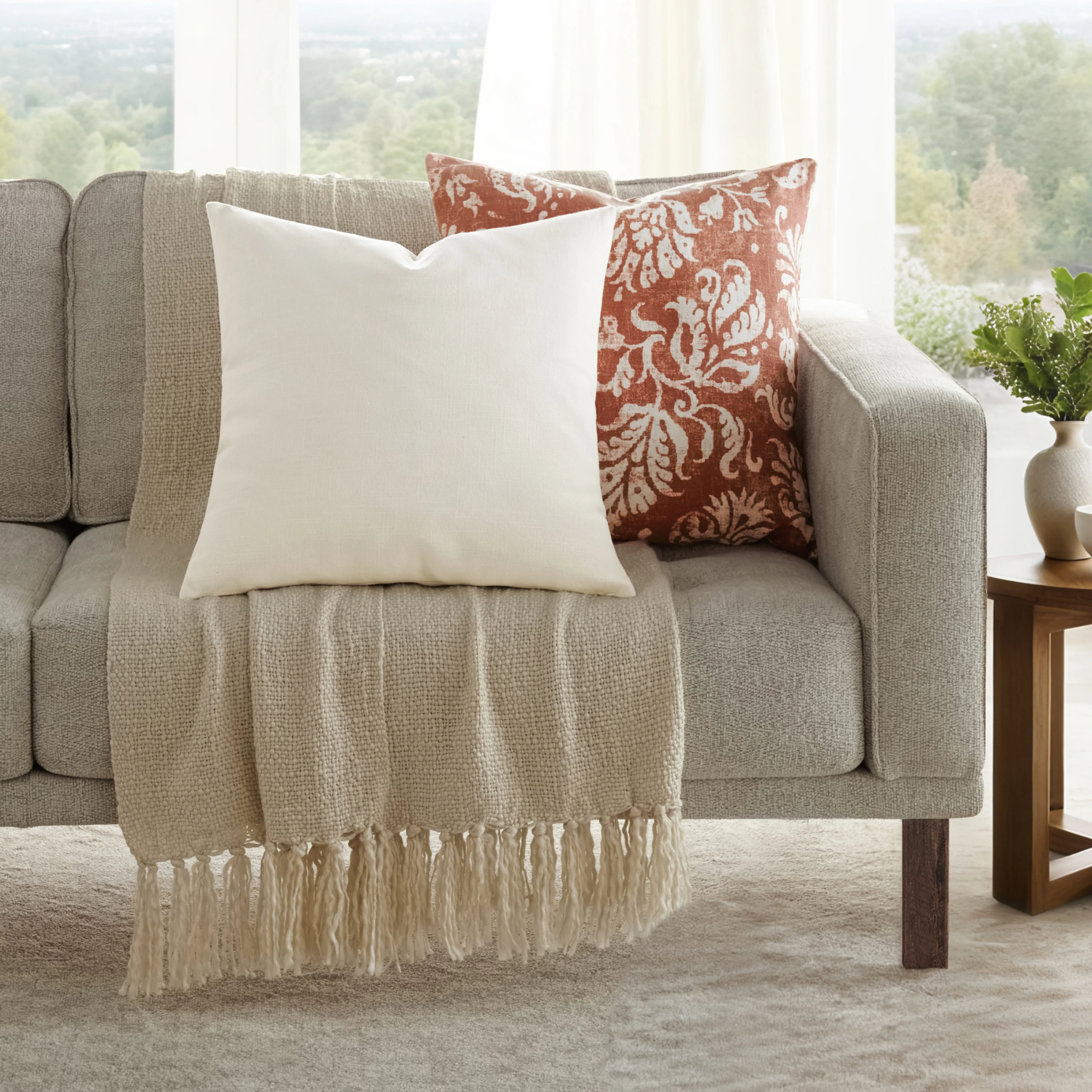 2-Pack Distressed Floral Décor Throw Pillows - Image 5