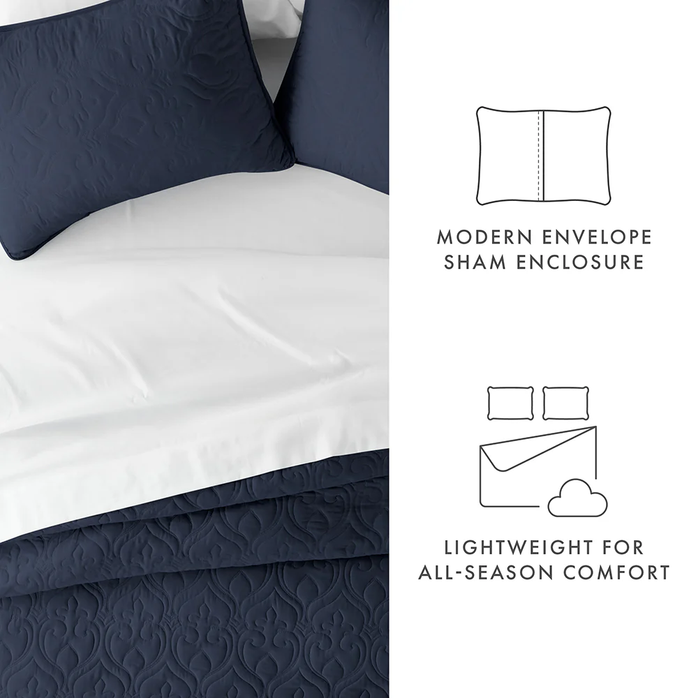 3-Piece Damask Quilted Coverlet Set - Image 14
