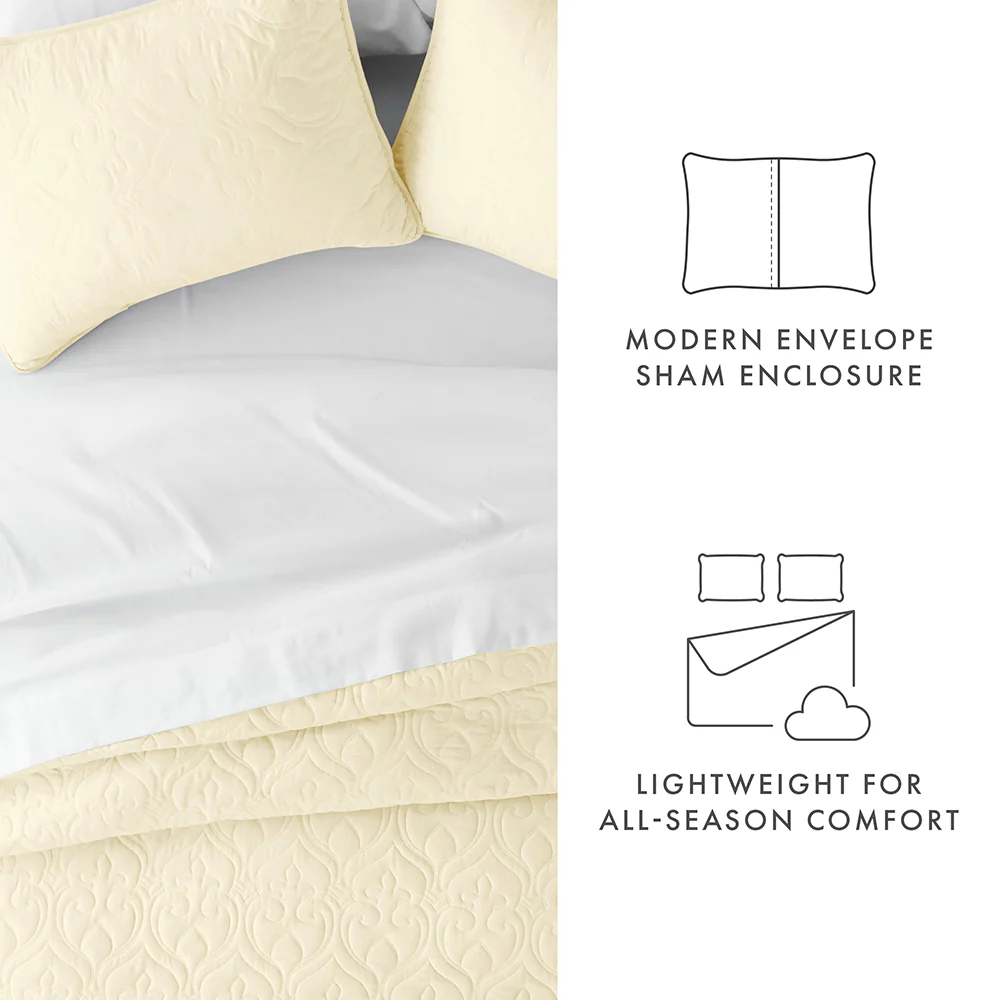 3-Piece Damask Quilted Coverlet Set - Image 15