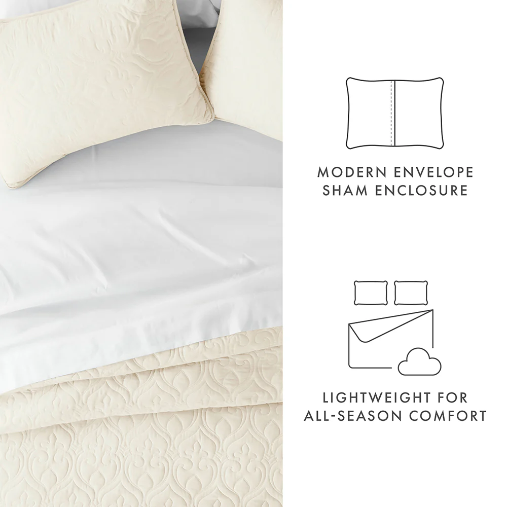 3-Piece Damask Quilted Coverlet Set - Image 16