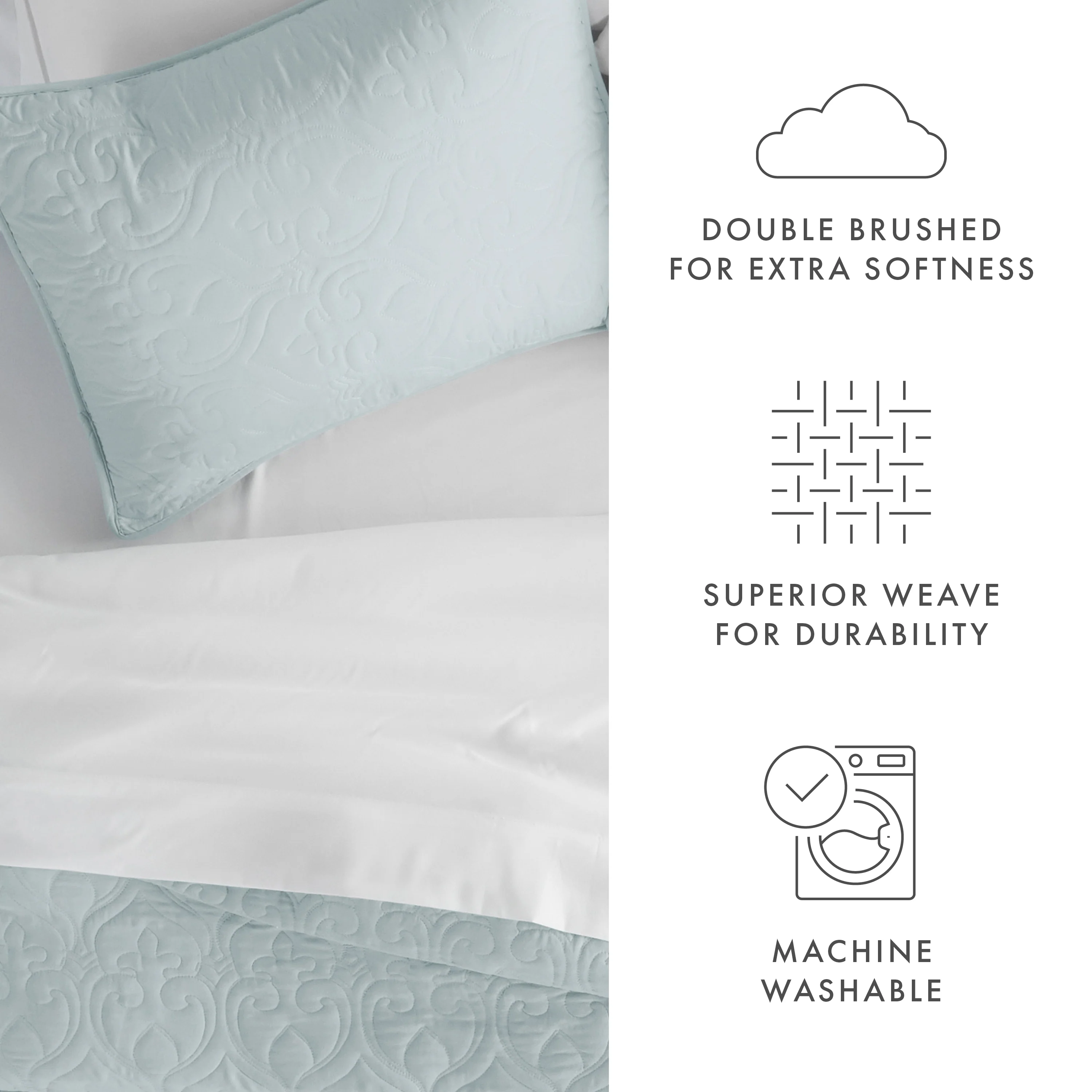 3-Piece Damask Quilted Coverlet Set - Image 19