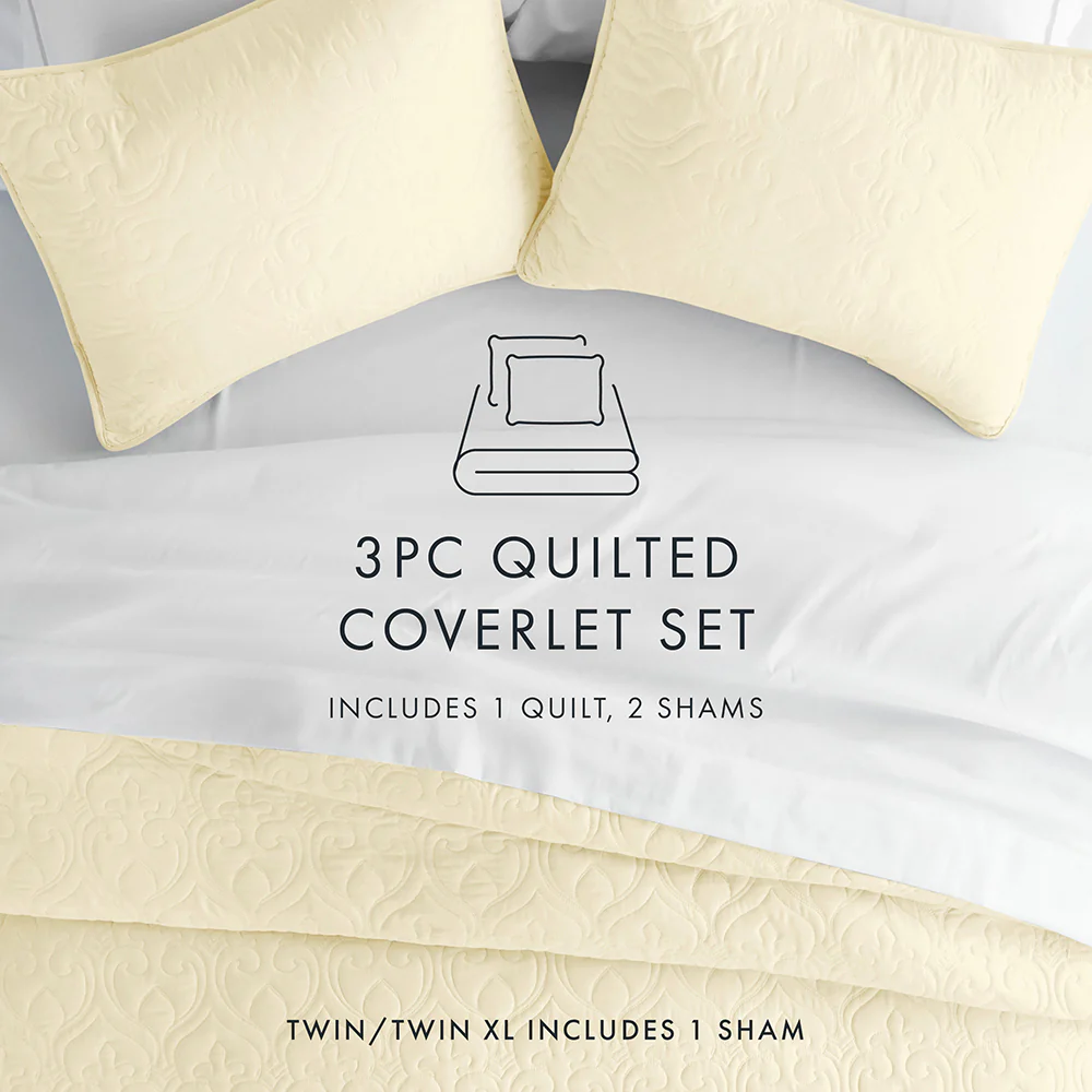 3-Piece Damask Quilted Coverlet Set - Image 27