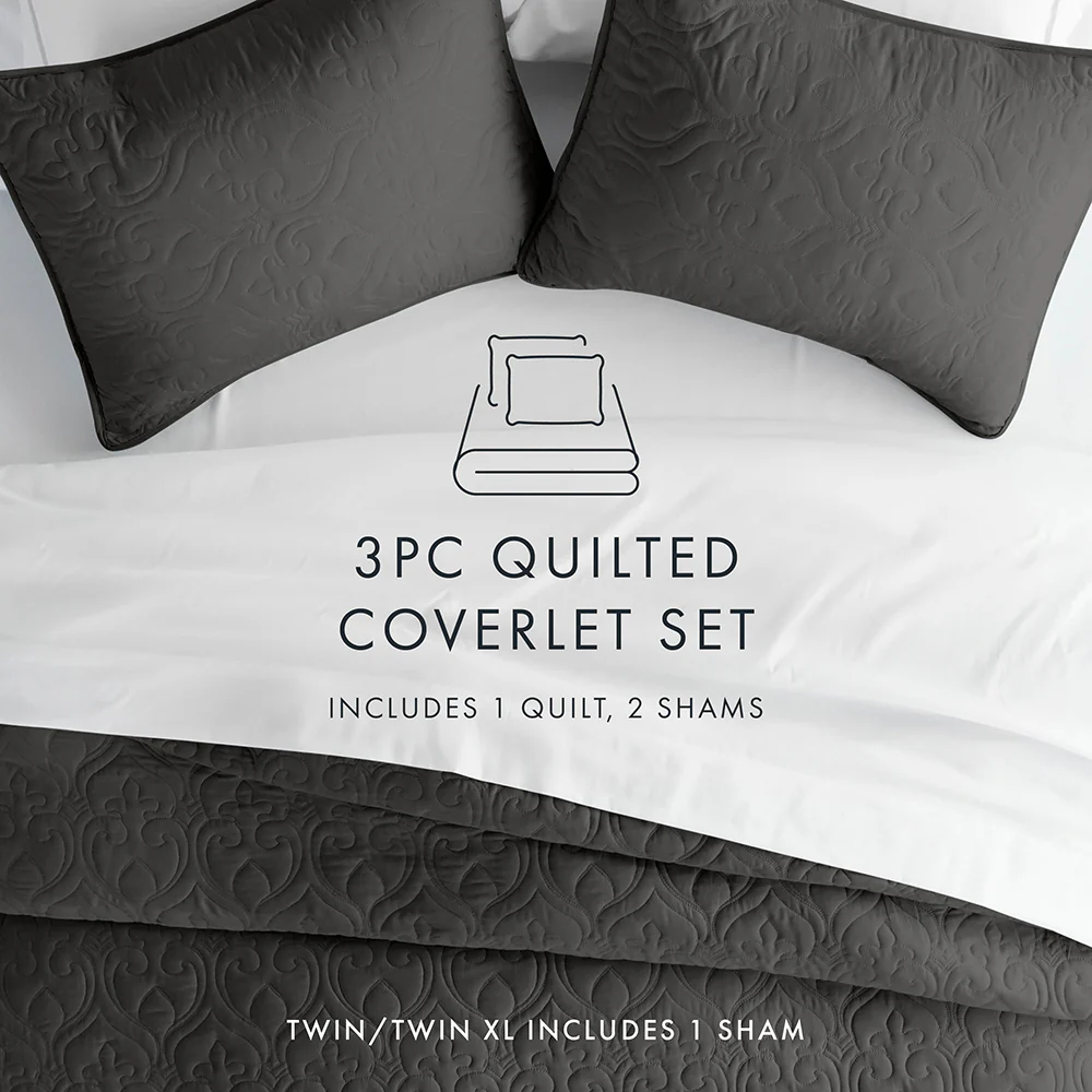 3-Piece Damask Quilted Coverlet Set - Image 30