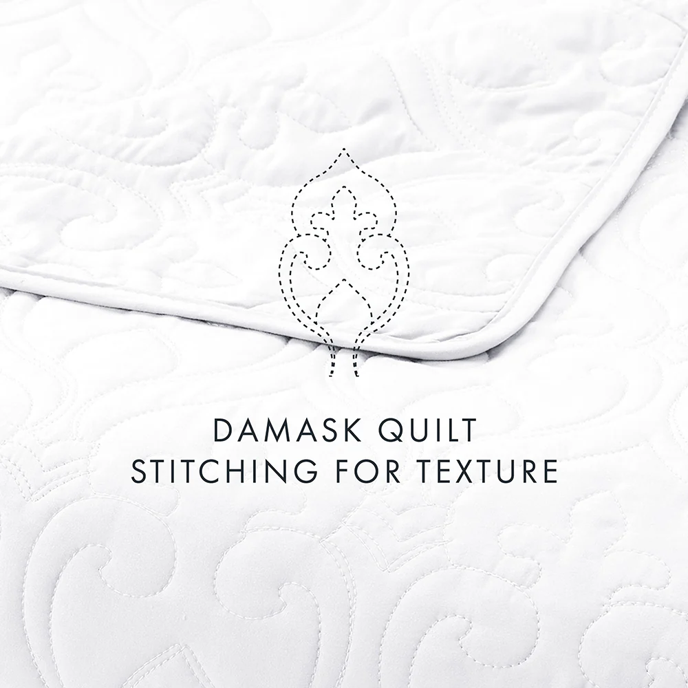 3-Piece Damask Quilted Coverlet Set - Image 35
