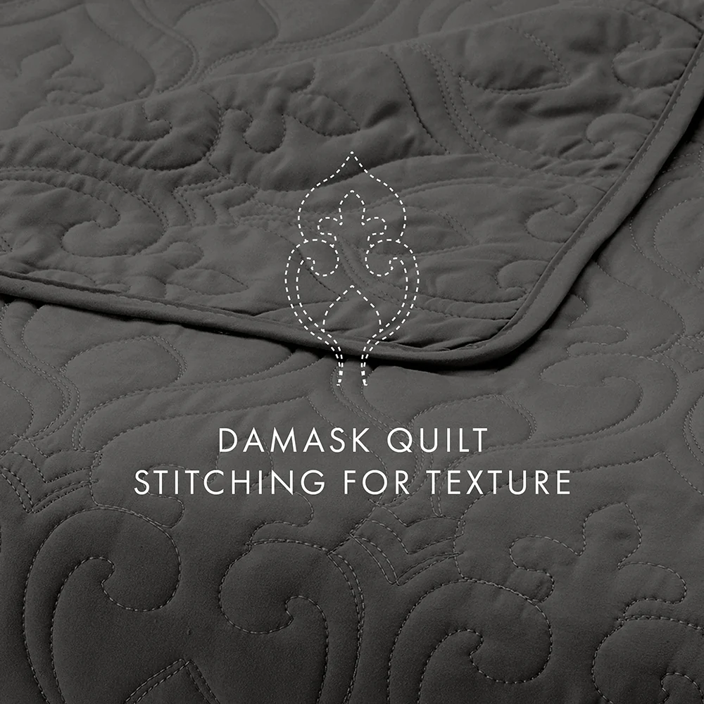 3-Piece Damask Quilted Coverlet Set - Image 36