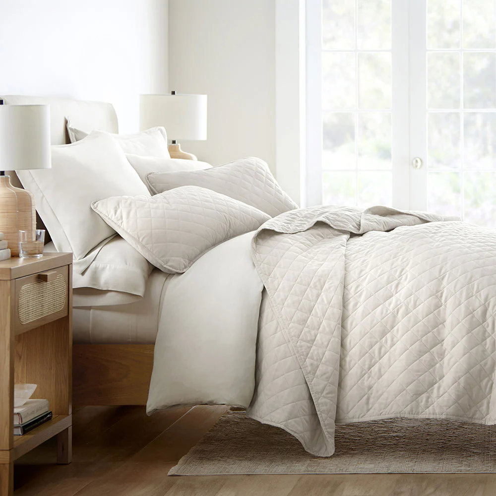 3-Piece Diamond Stitch Quilted Coverlet Set (Sale)