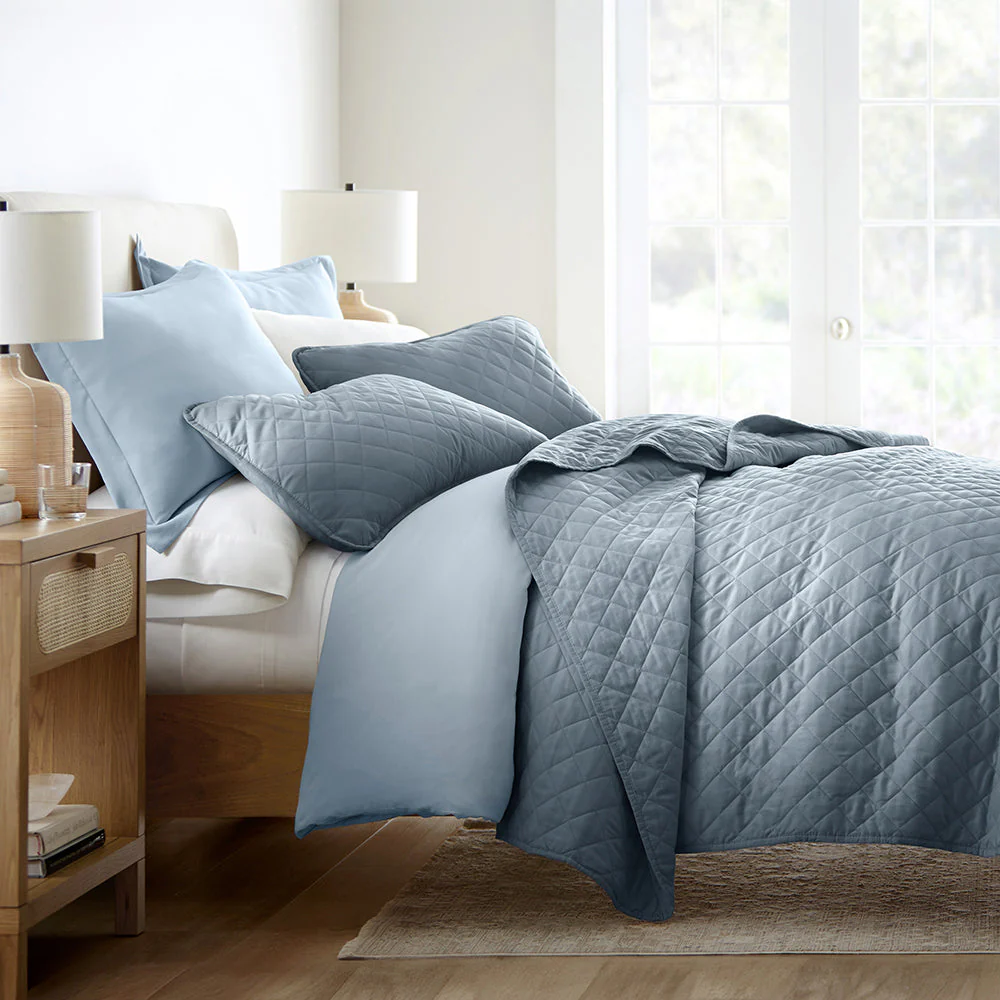3-Piece Diamond Stitch Quilted Coverlet Set (Sale) - Image 6