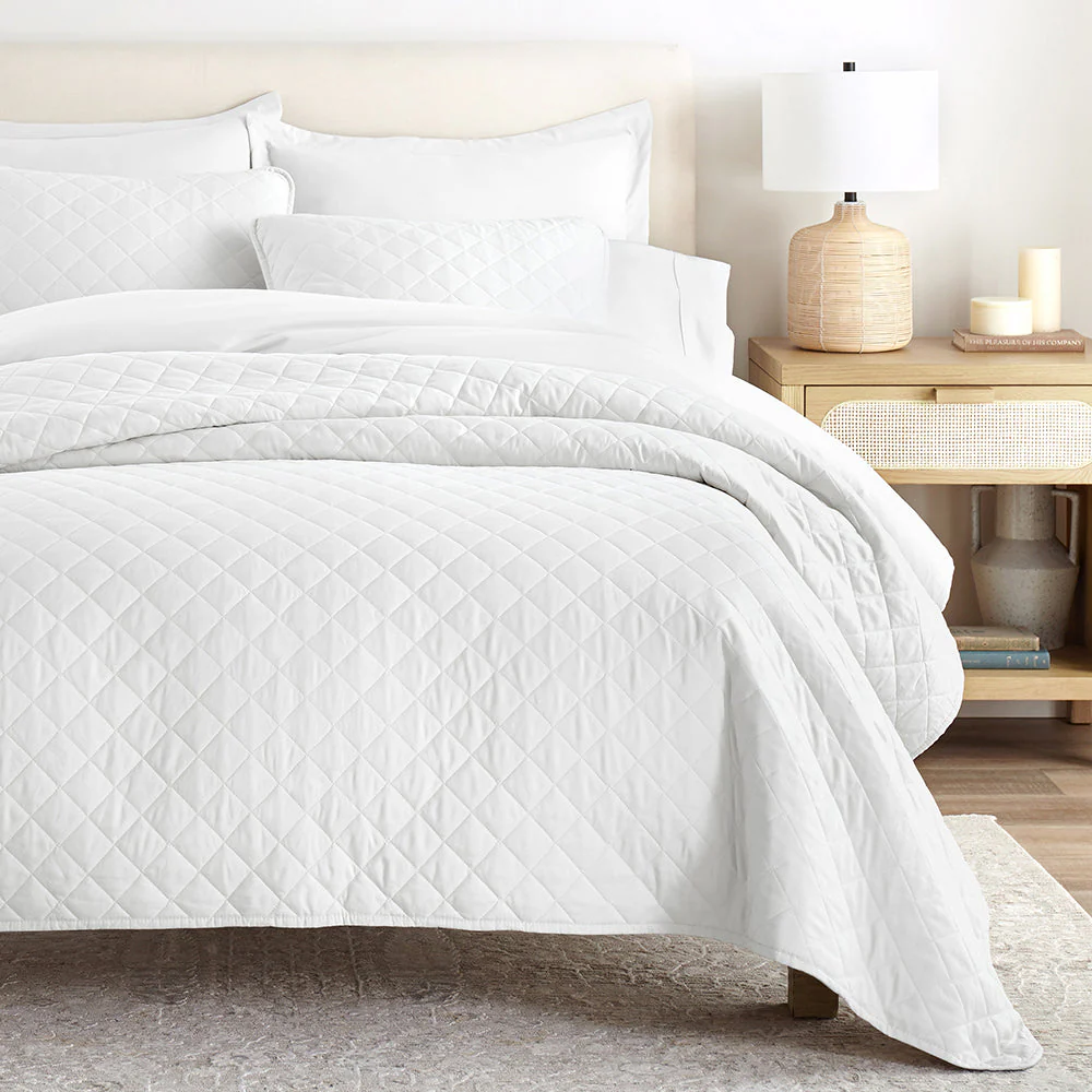 3-Piece Diamond Stitch Quilted Coverlet Set (Sale) - Image 8