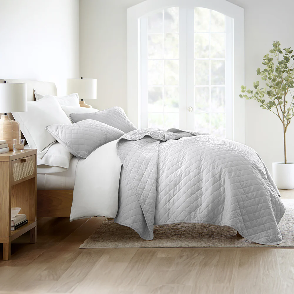 3-Piece Diamond Stitch Quilted Coverlet Set - Image 16