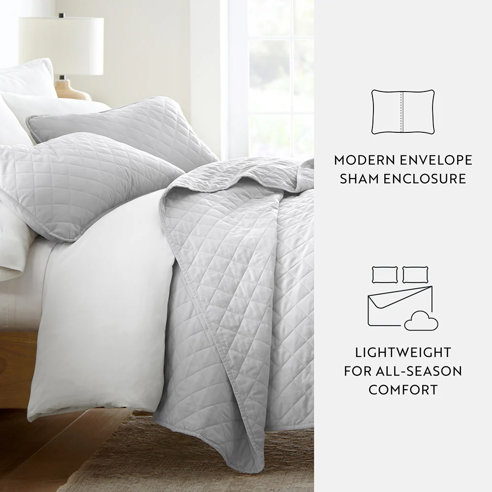 3-Piece Diamond Stitch Quilted Coverlet Set - Image 46