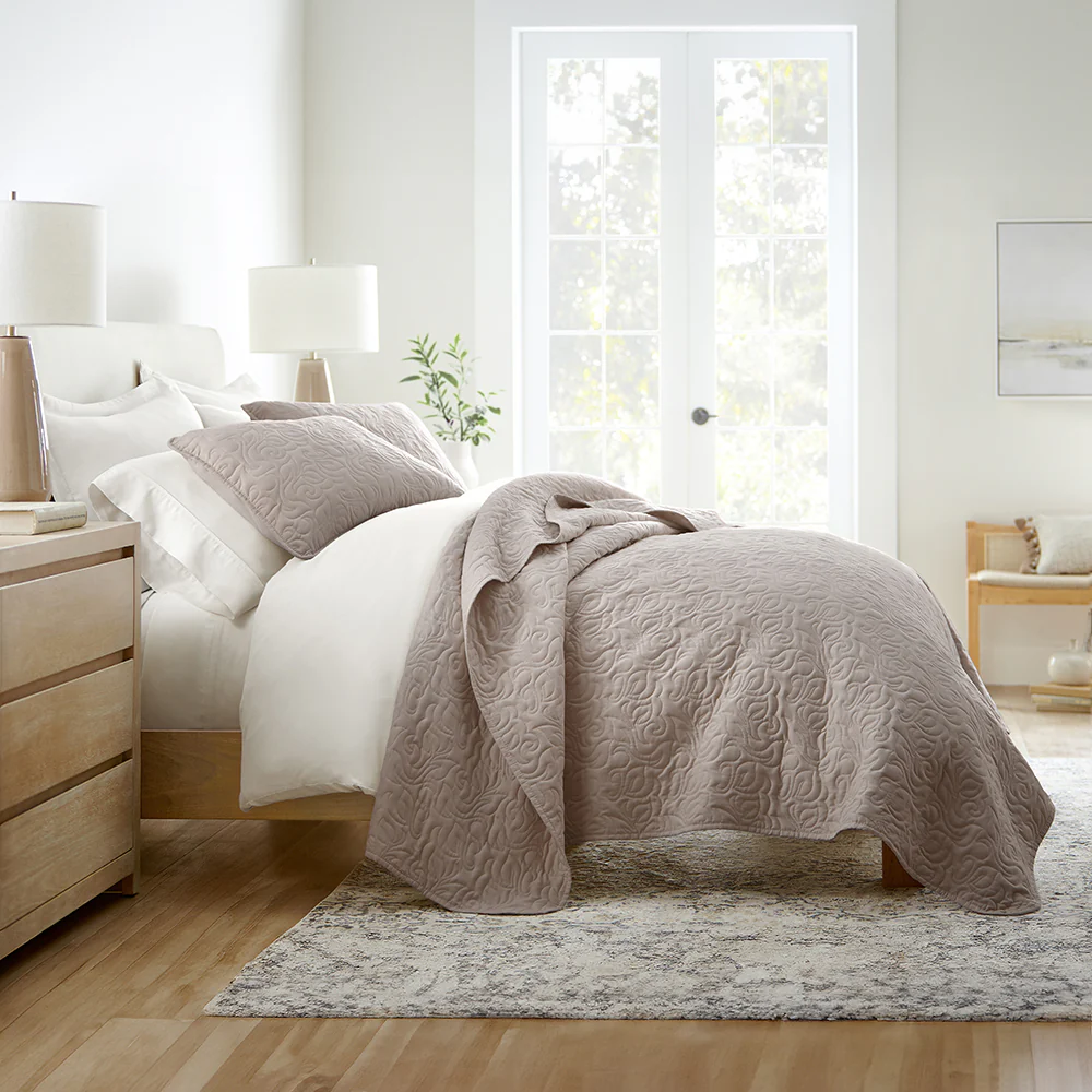 3-Piece Floral Stitch Quilted Coverlet Set - Image 18