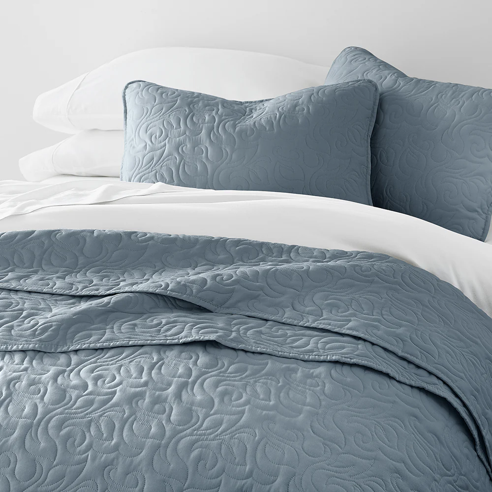 3-Piece Floral Stitch Quilted Coverlet Set - Image 26