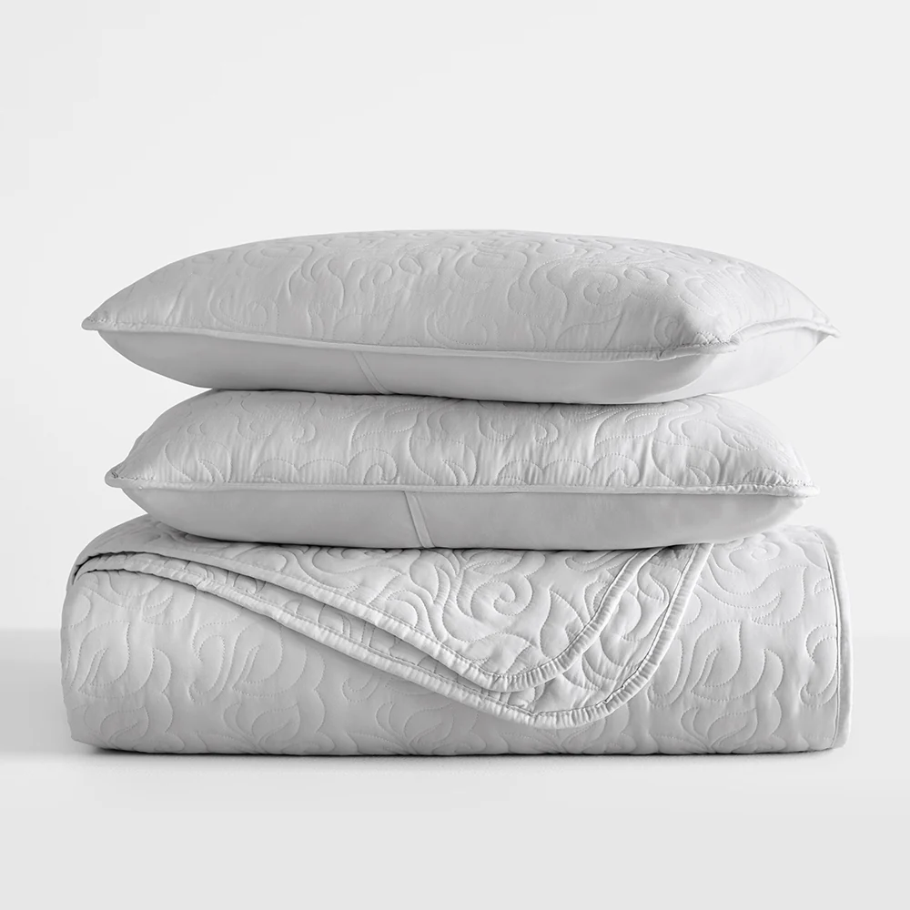 3-Piece Floral Stitch Quilted Coverlet Set - Image 33
