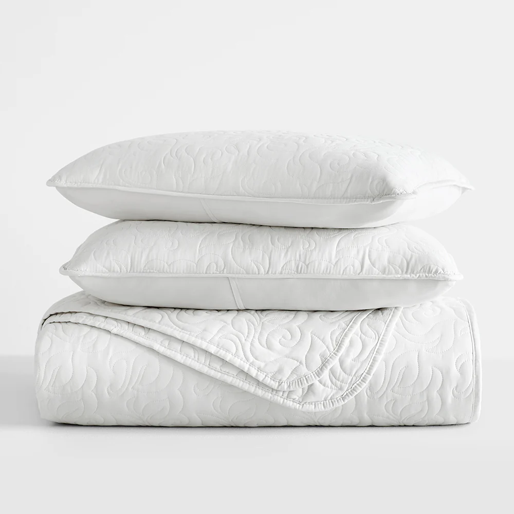 3-Piece Floral Stitch Quilted Coverlet Set - Image 34
