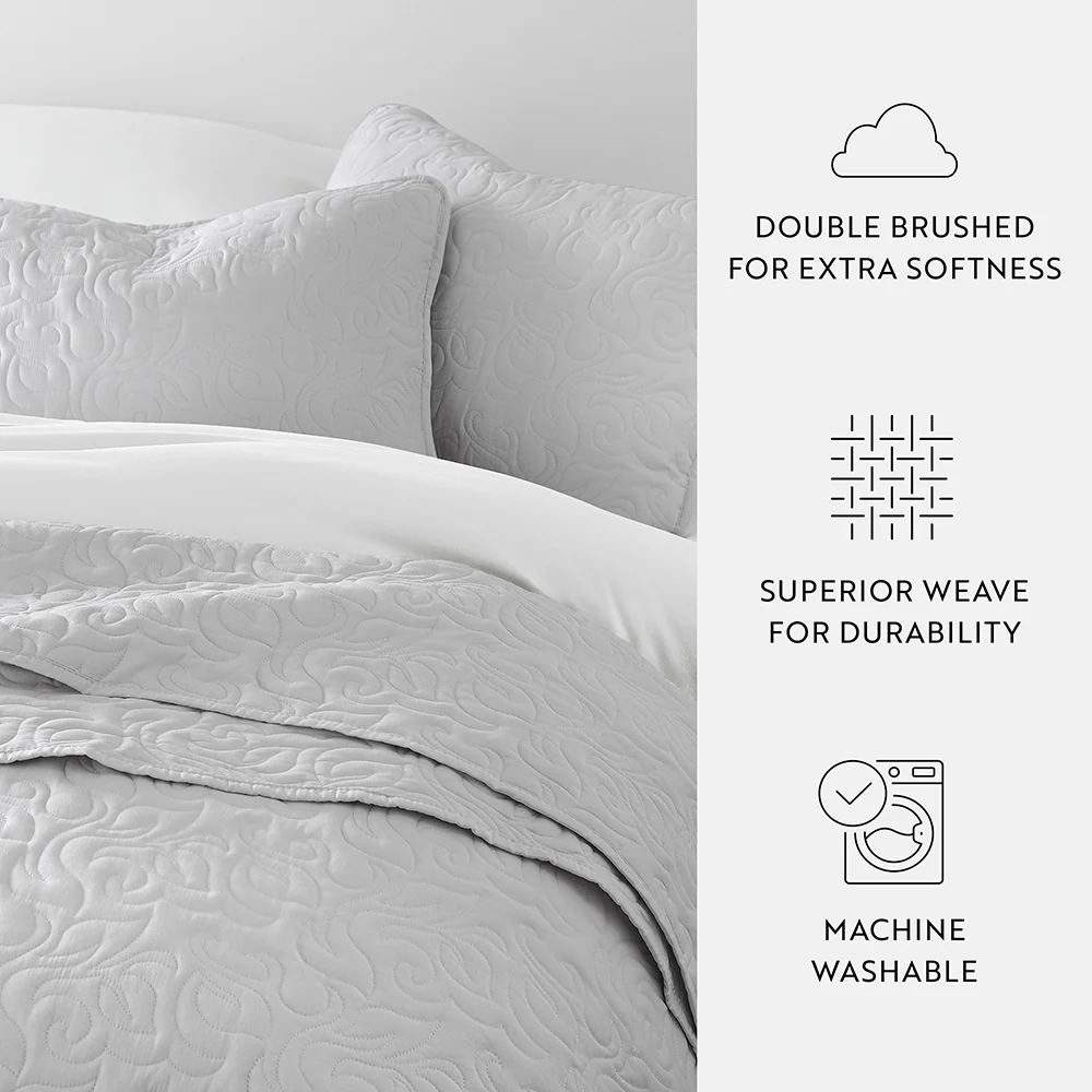 3-Piece Floral Stitch Quilted Coverlet Set - Image 51