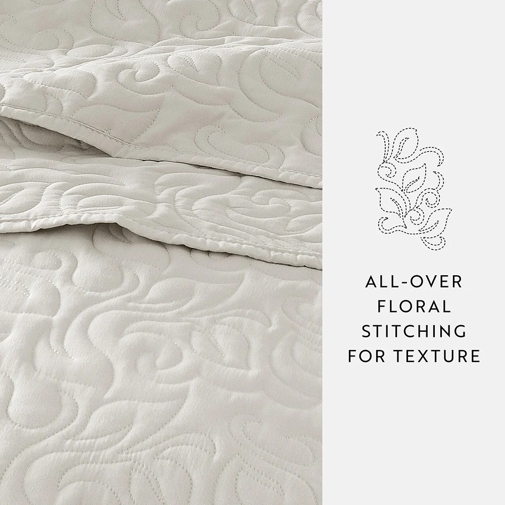3-Piece Floral Stitch Quilted Coverlet Set - Image 59