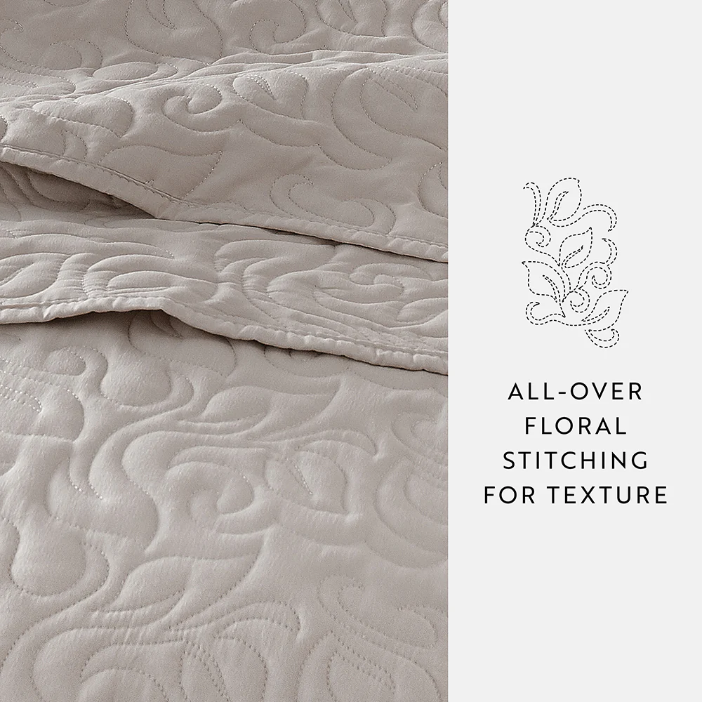 3-Piece Floral Stitch Quilted Coverlet Set - Image 60