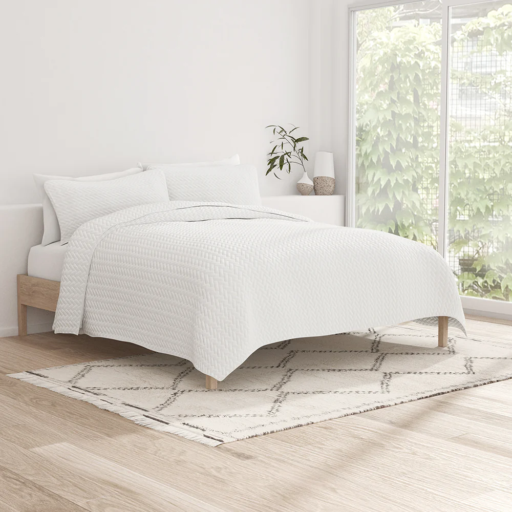 3-Piece Herringbone Quilted Coverlet Set - Image 12