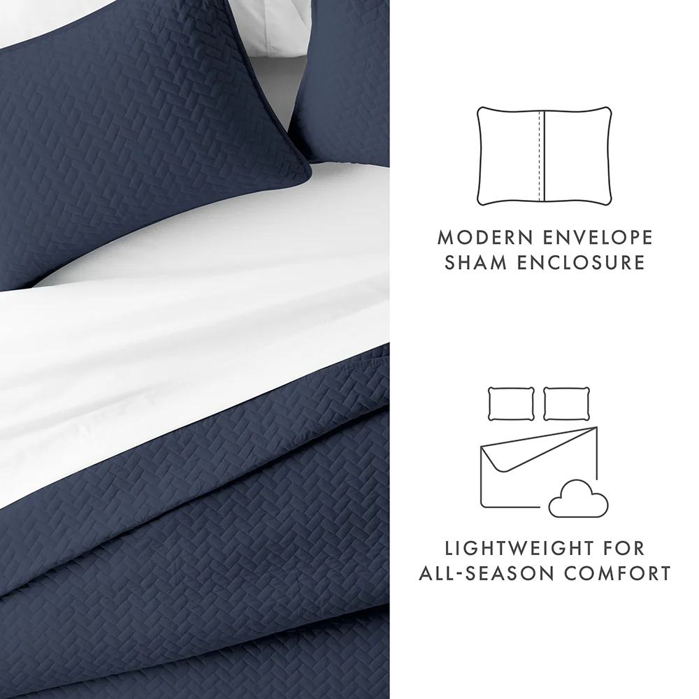 3-Piece Herringbone Quilted Coverlet Set - Image 14