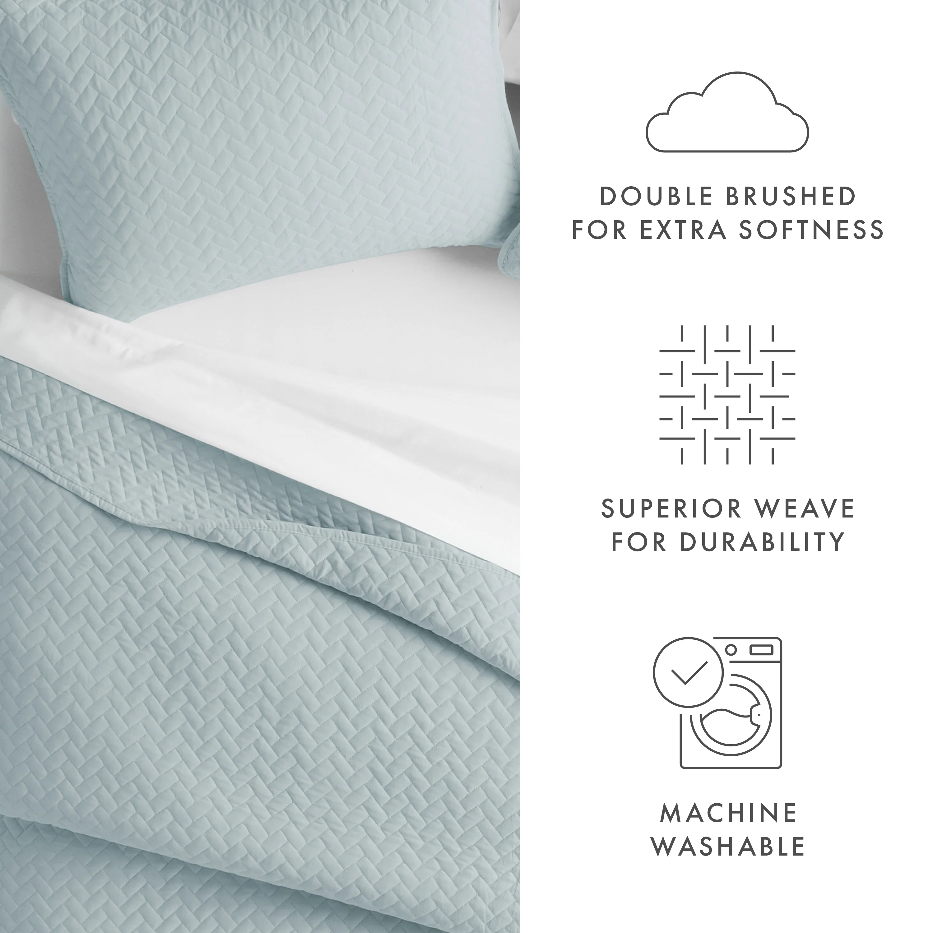 3-Piece Herringbone Quilted Coverlet Set - Image 20