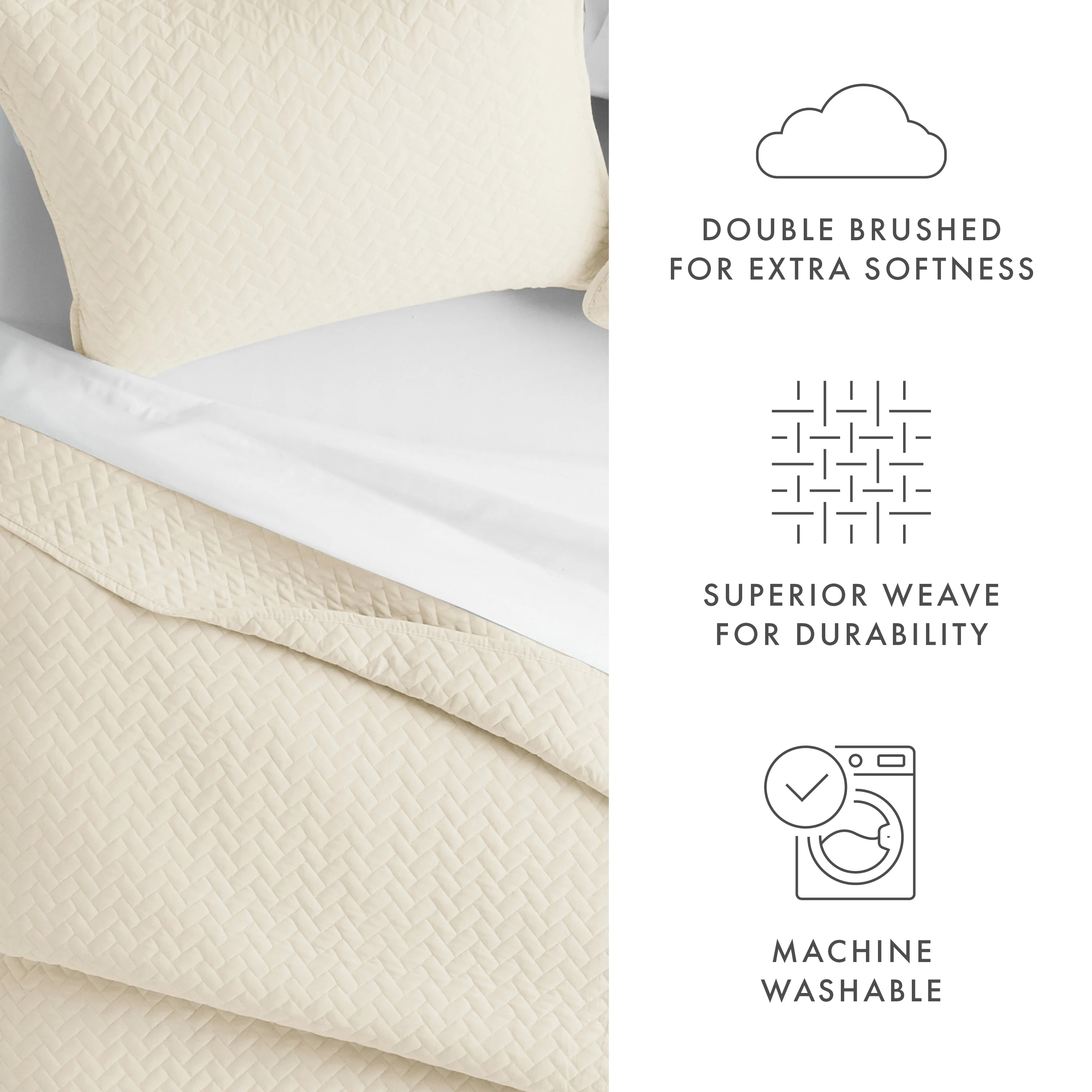 3-Piece Herringbone Quilted Coverlet Set - Image 22
