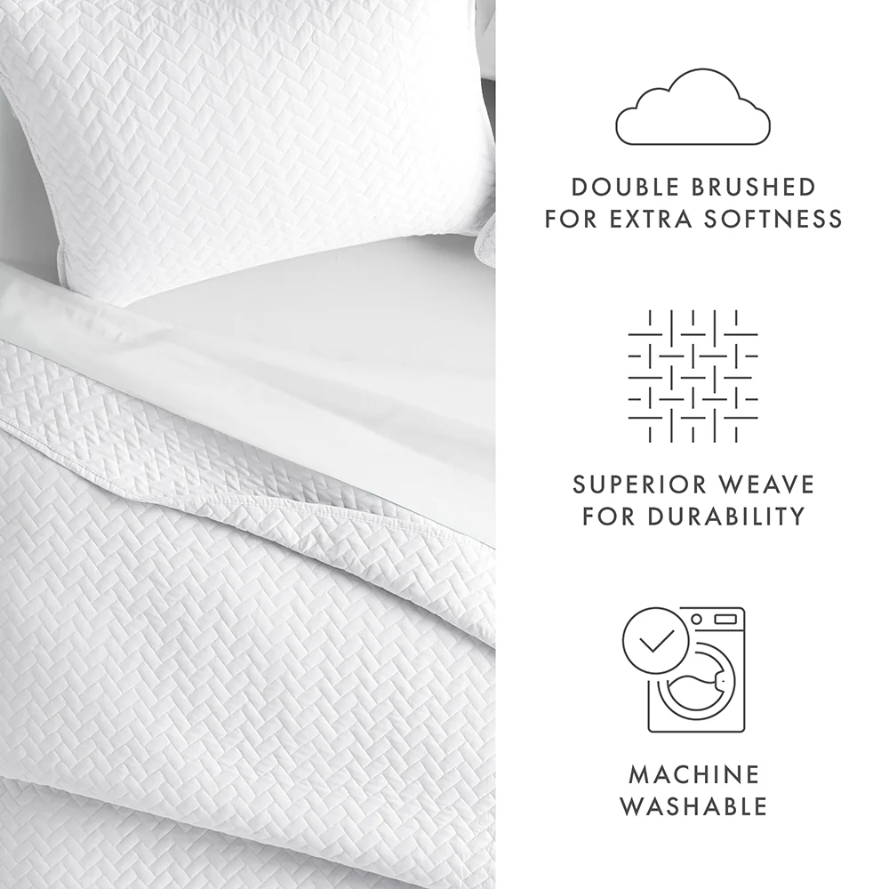 3-Piece Herringbone Quilted Coverlet Set - Image 23