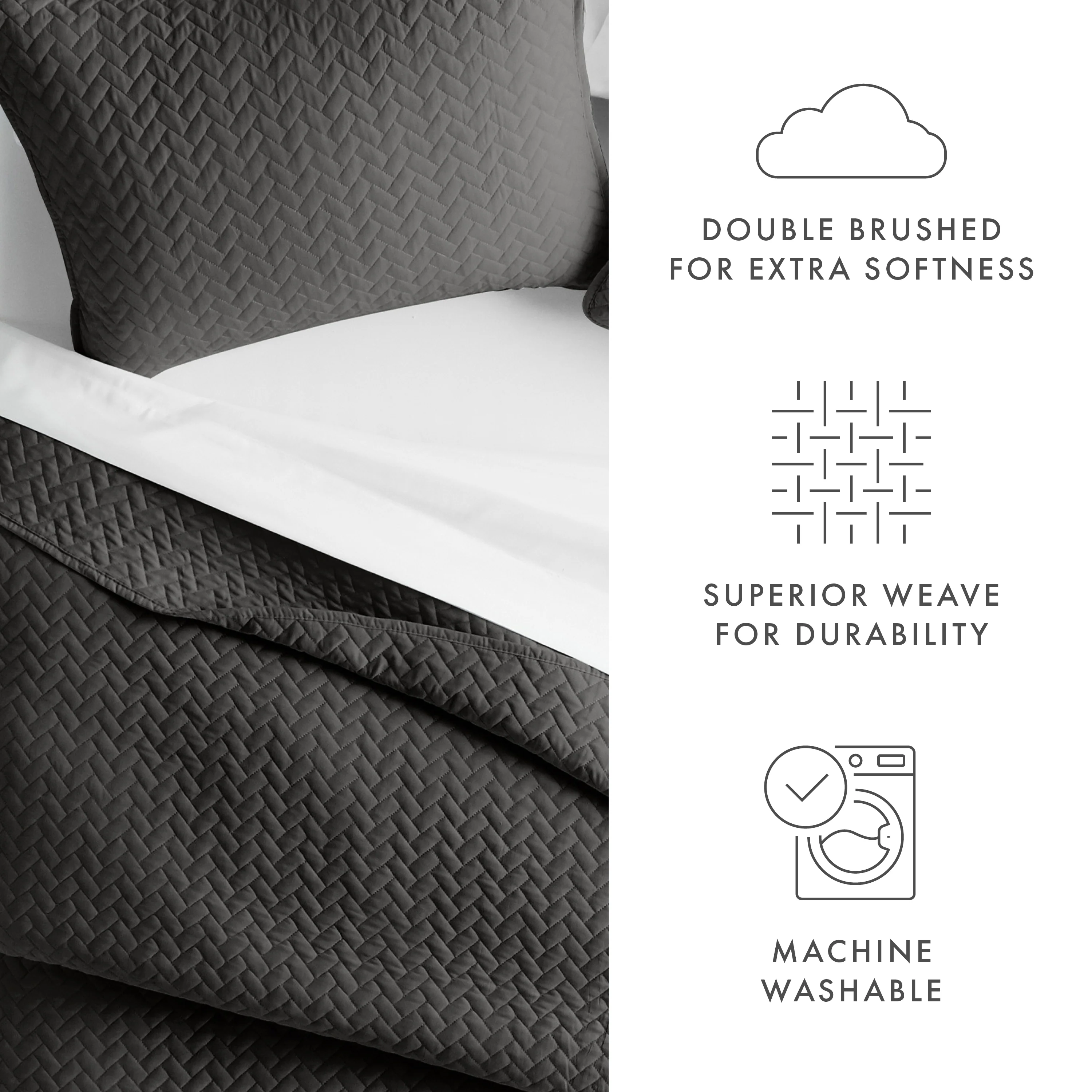 3-Piece Herringbone Quilted Coverlet Set - Image 24