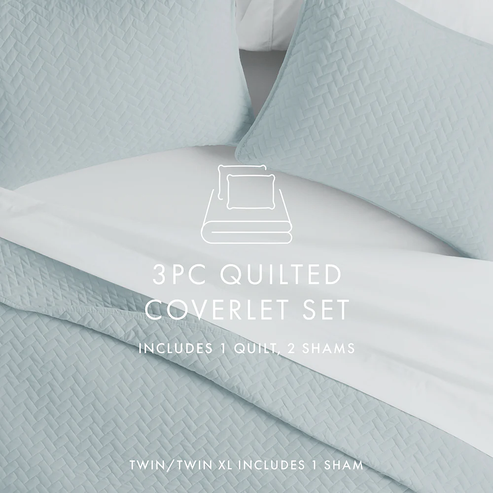 3-Piece Herringbone Quilted Coverlet Set - Image 27