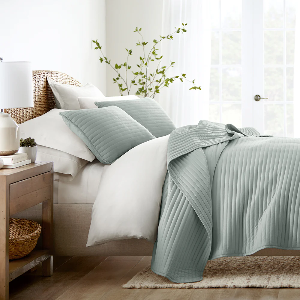 3-Piece Stripe Stitch Quilted Coverlet Set - Image 5