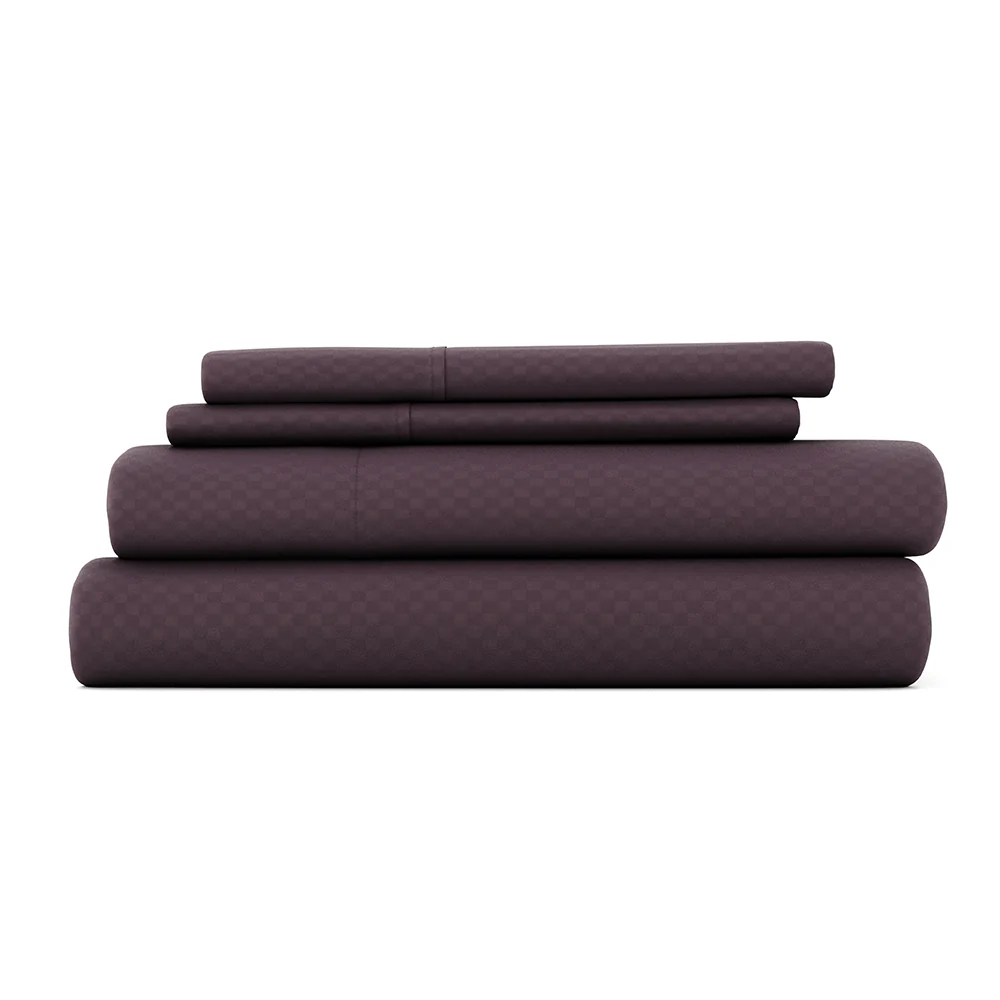 Checkered Embossed 4-Piece Sheet Set