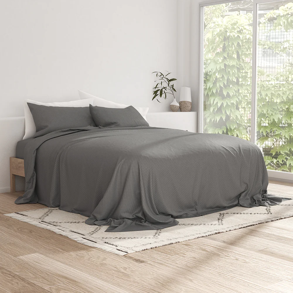 Checkered Embossed 4-Piece Sheet Set - Image 24